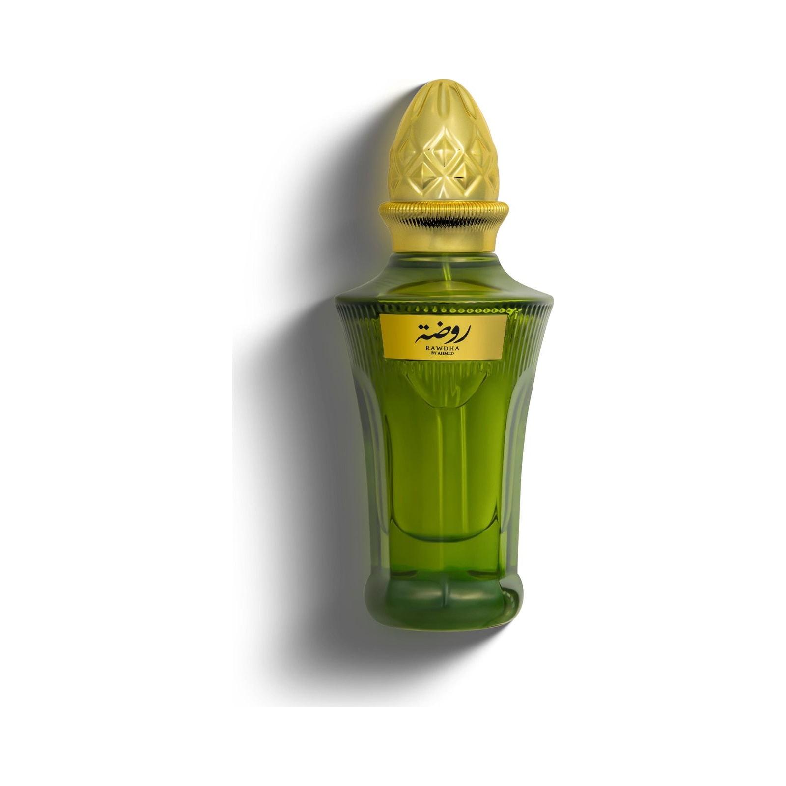 Ahmed Al Maghribi Rawdha by Ahmed 50ml perfume bottle on white