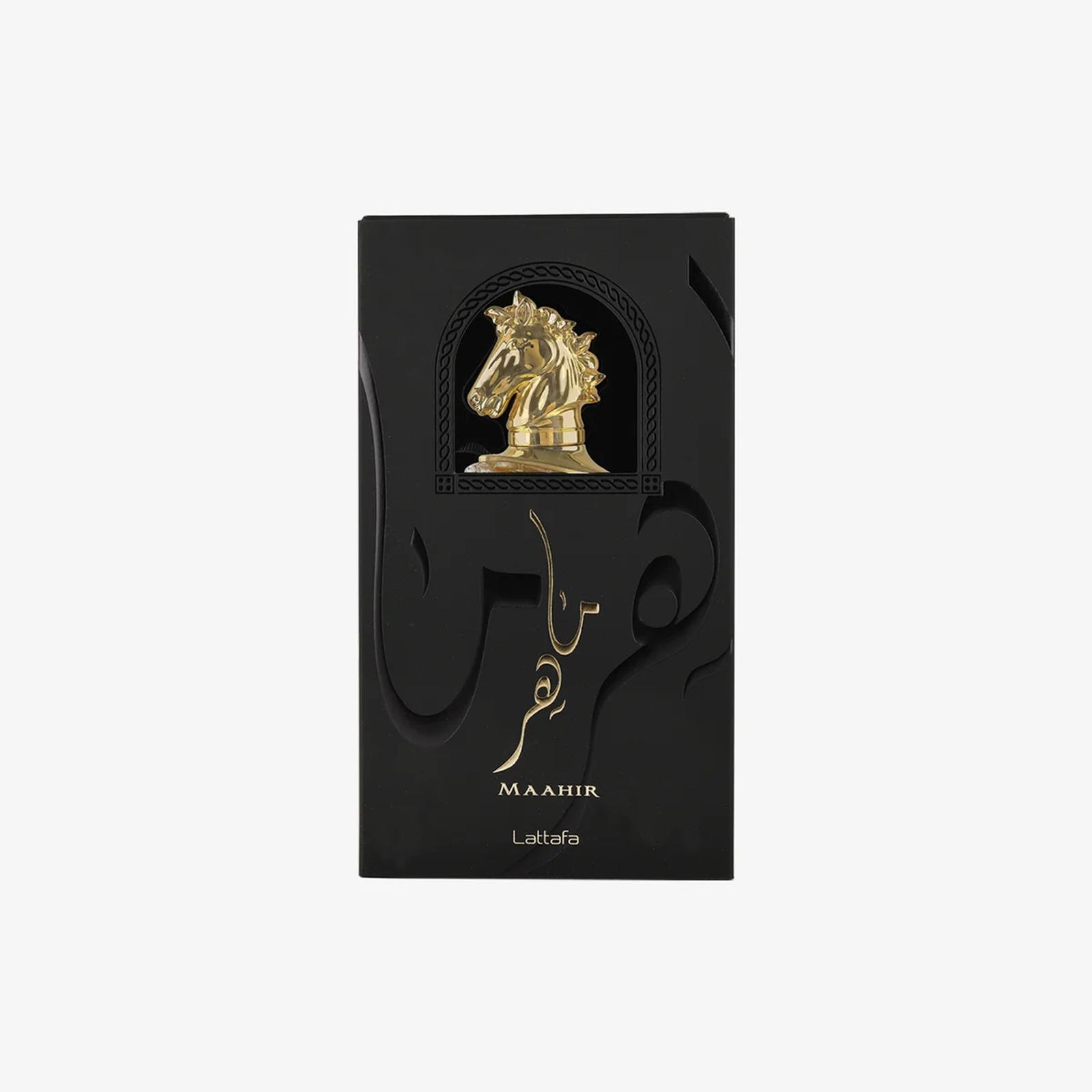 Lattafa Maahir Gold authentic perfume bottle in Pakistan - view 2