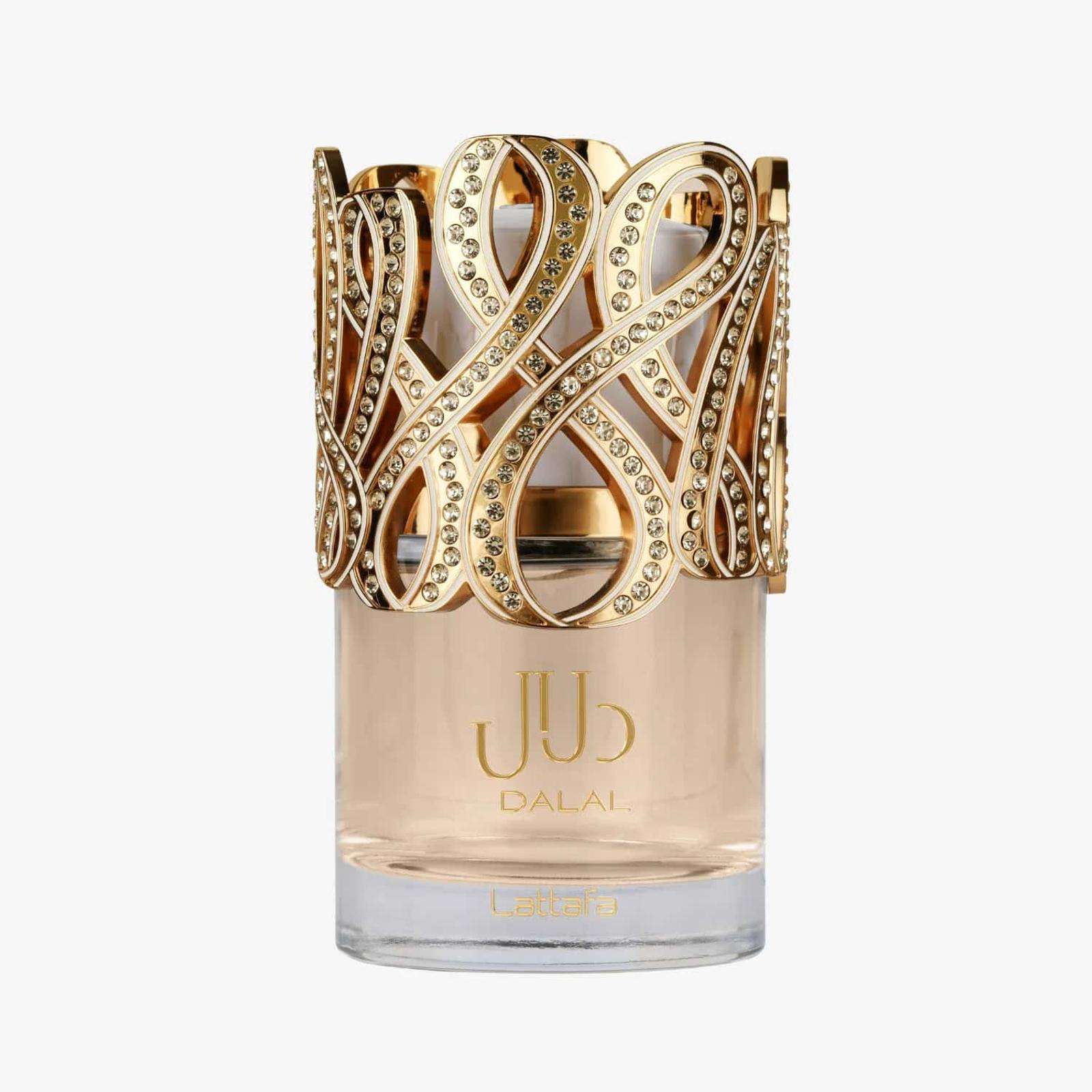 Lattafa Dalal 100ml perfume bottle on white