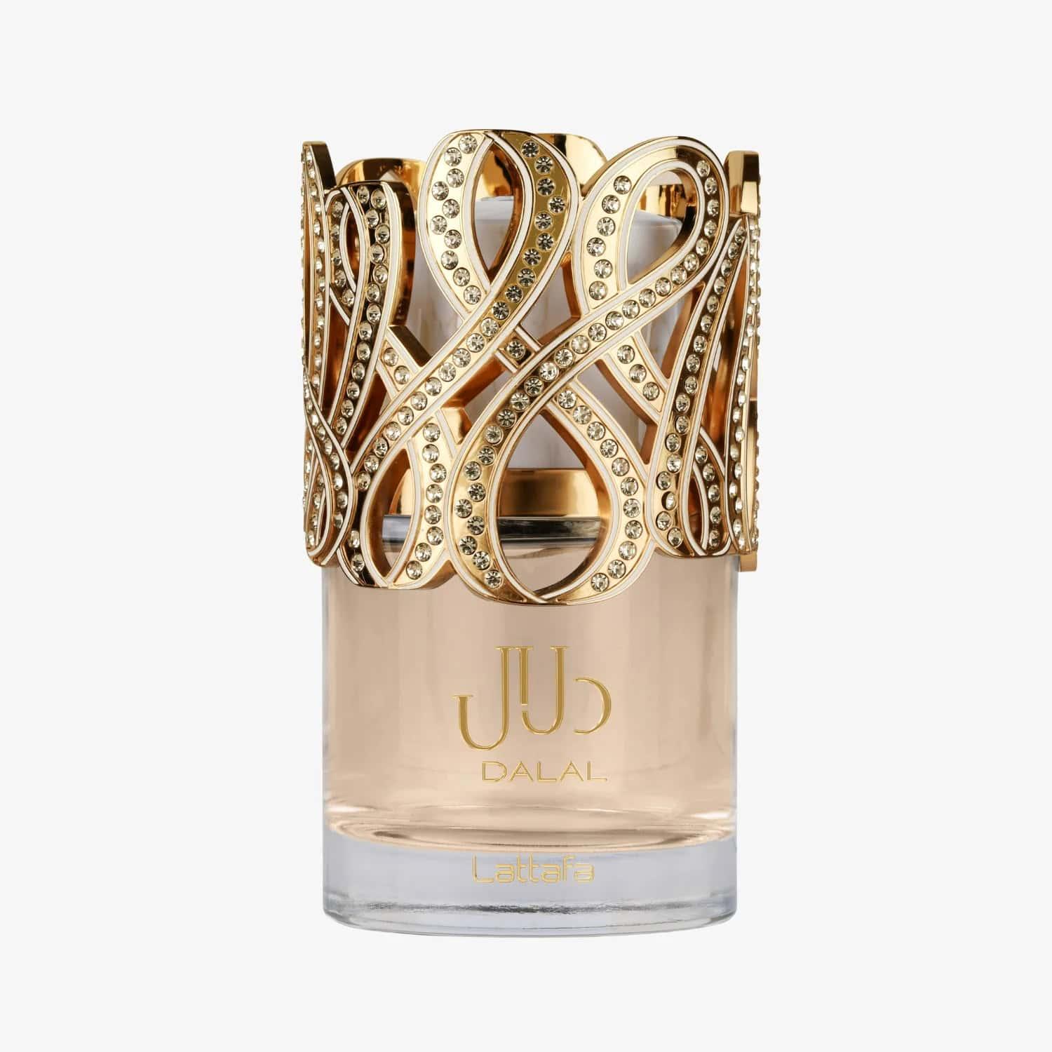 Lattafa Dalal 100ml perfume bottle on white