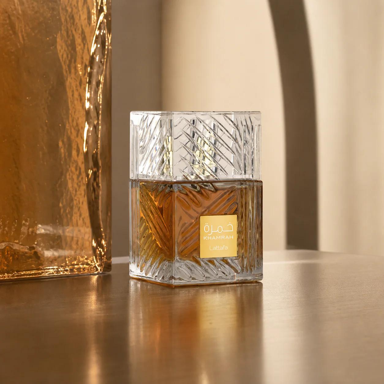 Lattafa Khamrah perfume bottle
