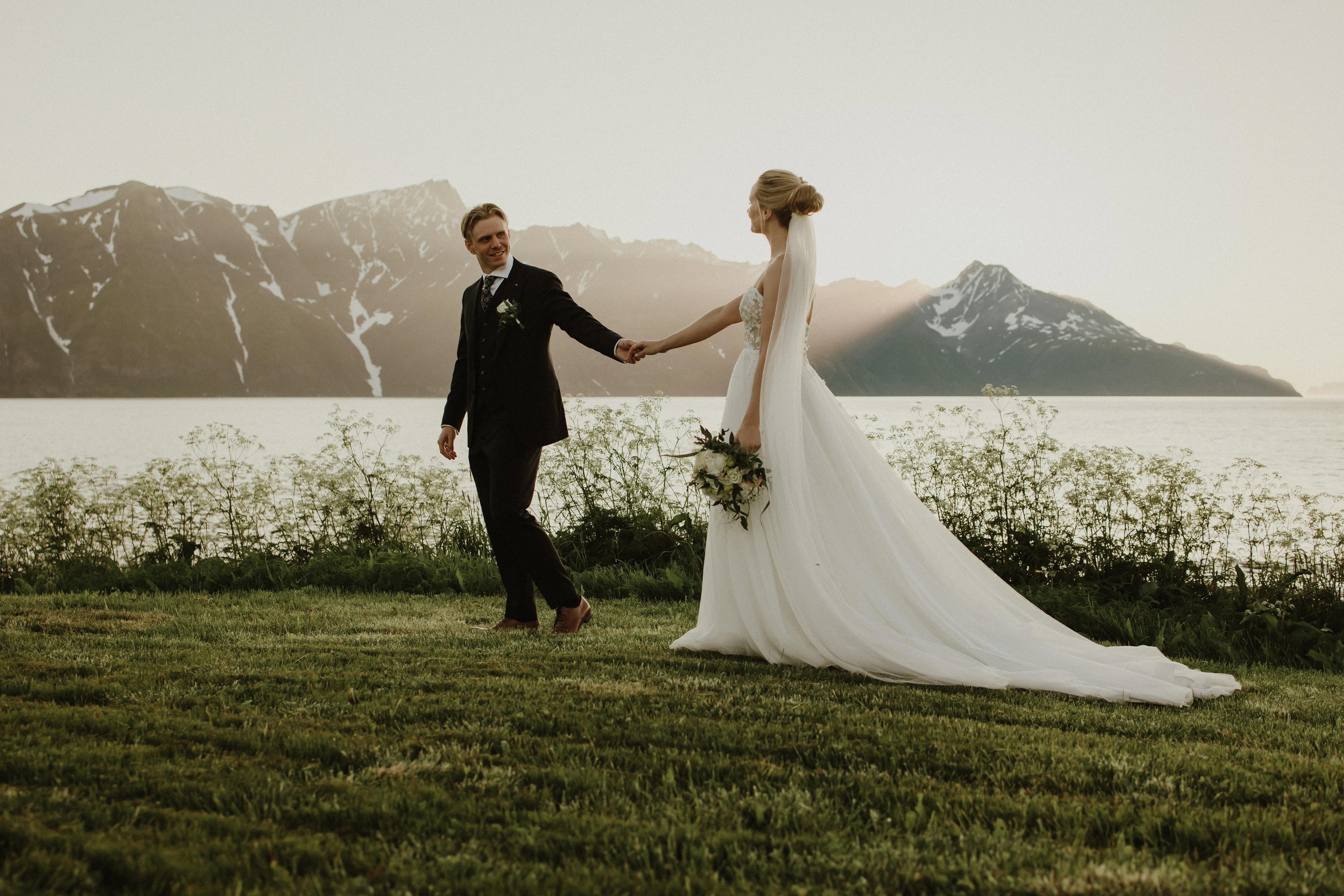 Married couple at Lyngen North in Northern Norway