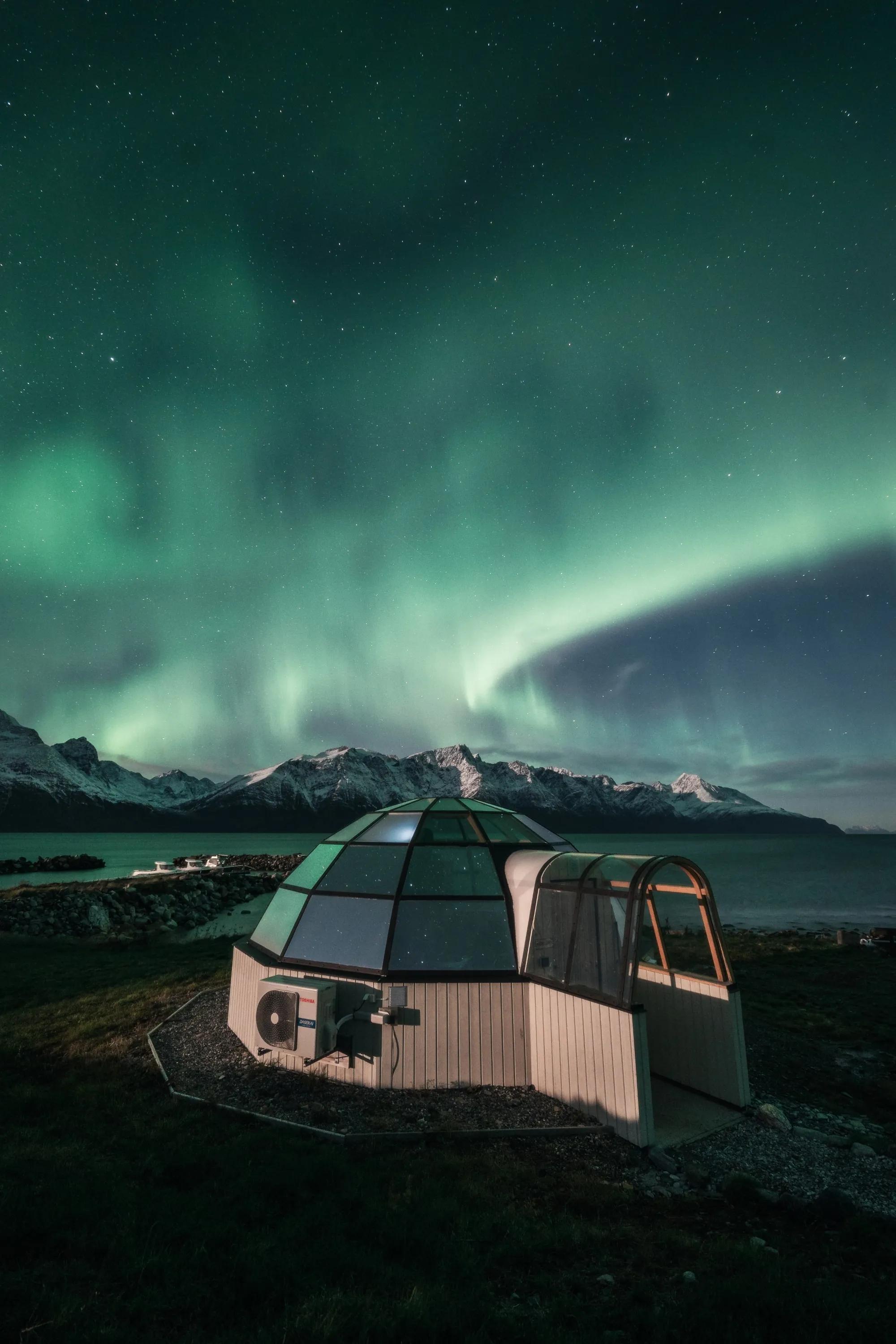 360º Glass Igloo at Lyngen North in Norway
