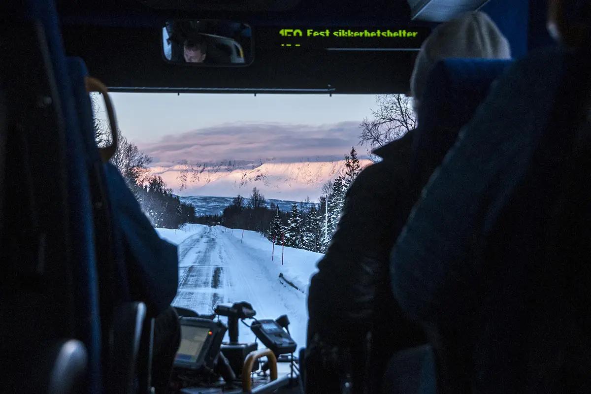 Bus journey from Tromsø to Lyngen North