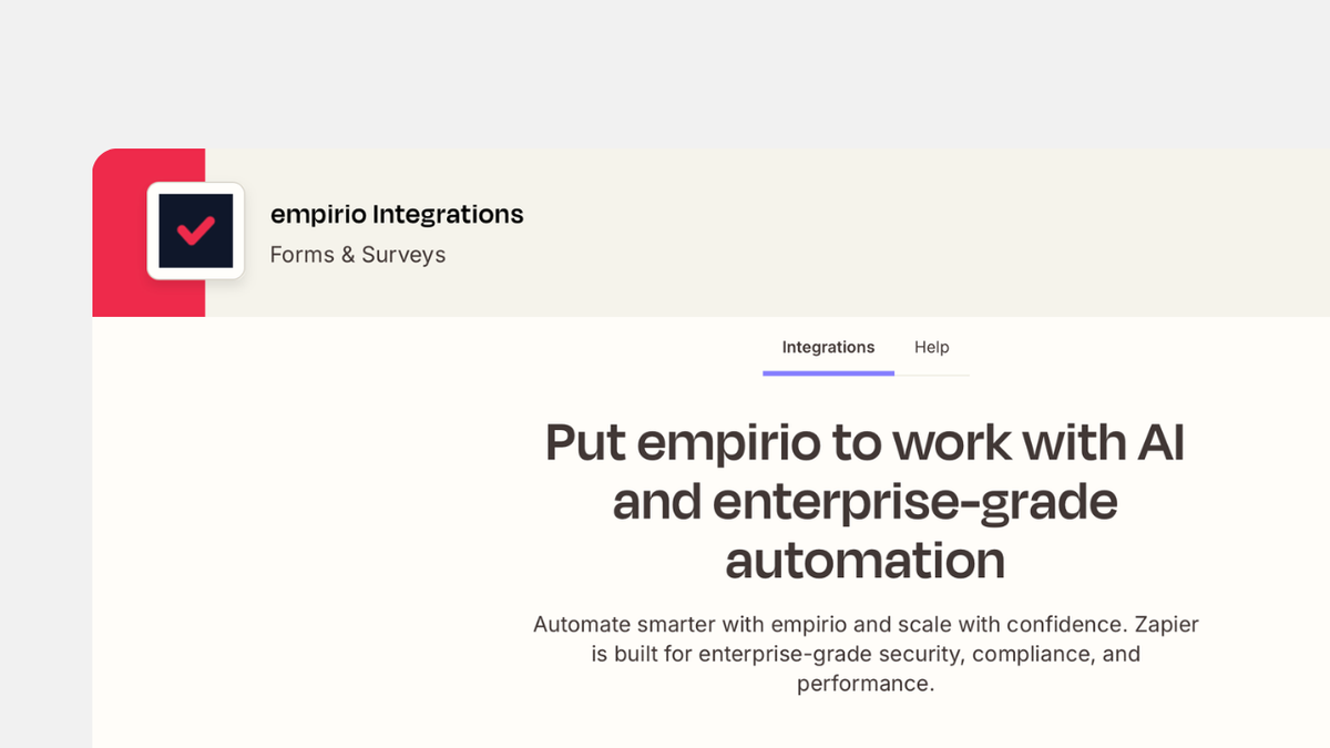 empirio.ai is now available as an app in Zapier for sending survey responses to other apps automatically