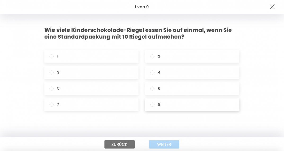 The absolute scale in a questionnaire of an online survey