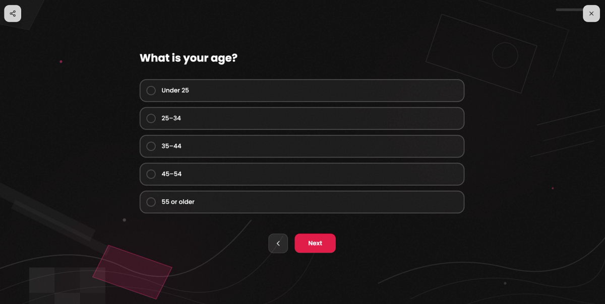 Demographic question about age at the end of an online survey