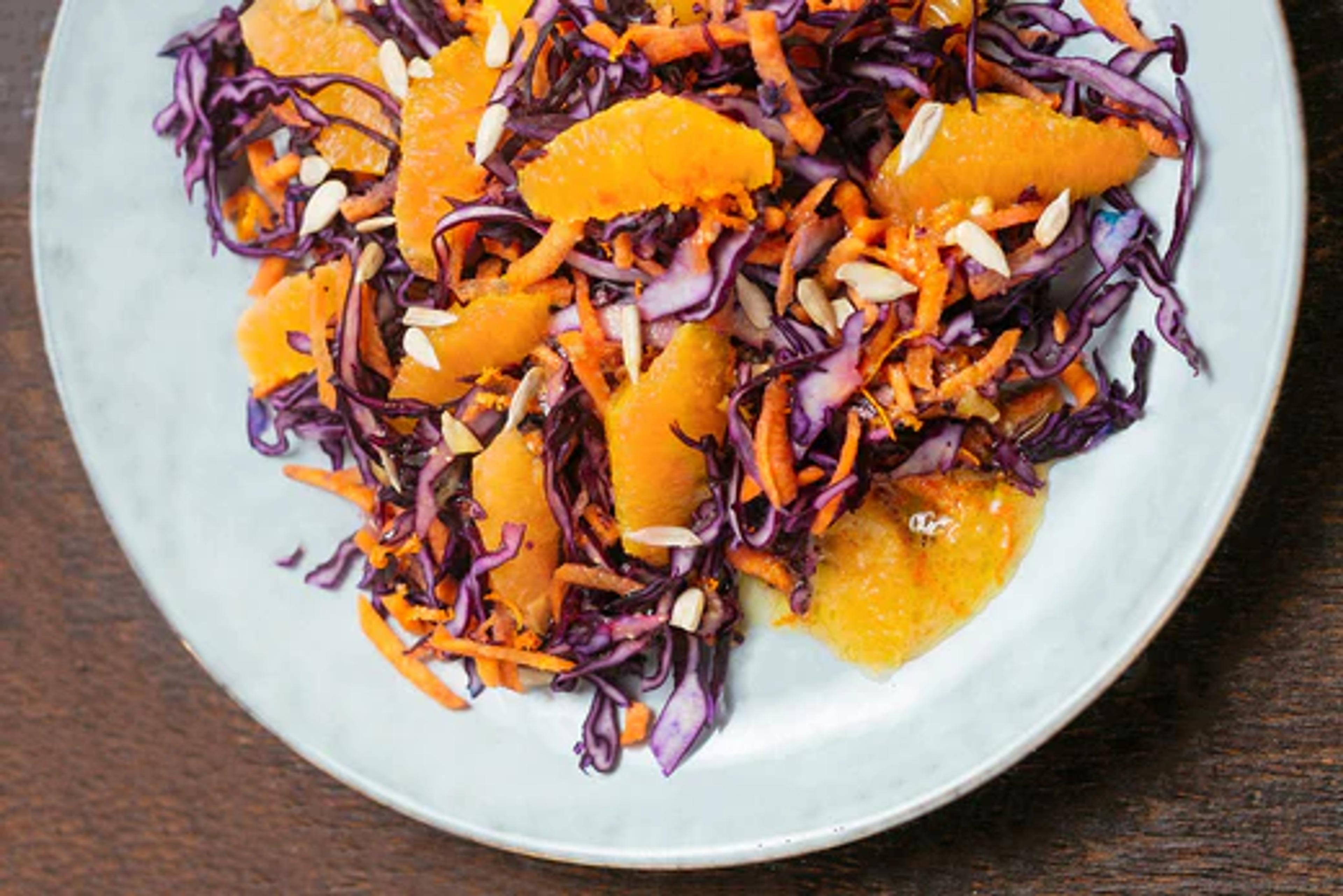 Cara Cara Orange Salad with Cabbage and Carrots