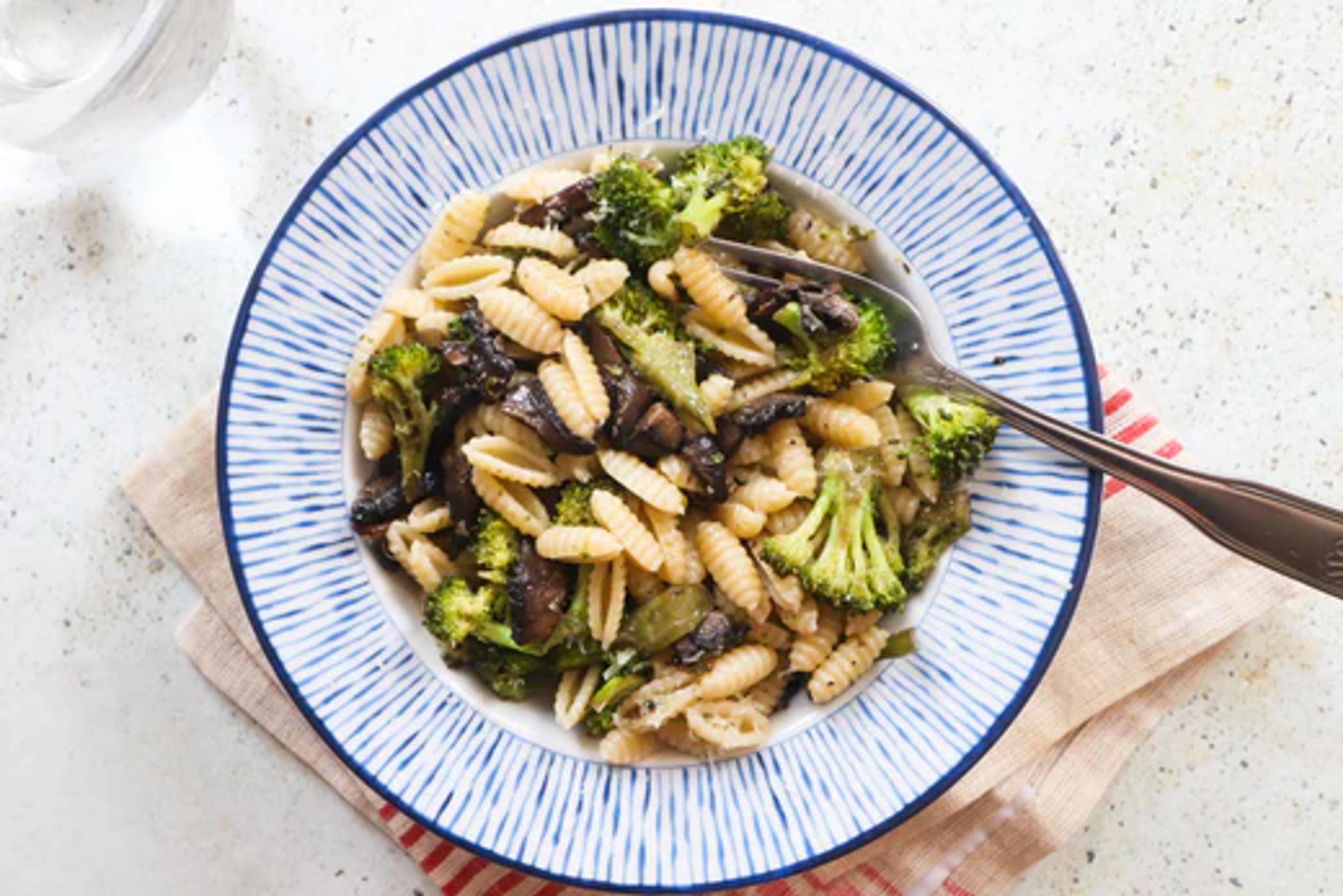 Cavatelli with Garlicky Broccoli and Mushrooms