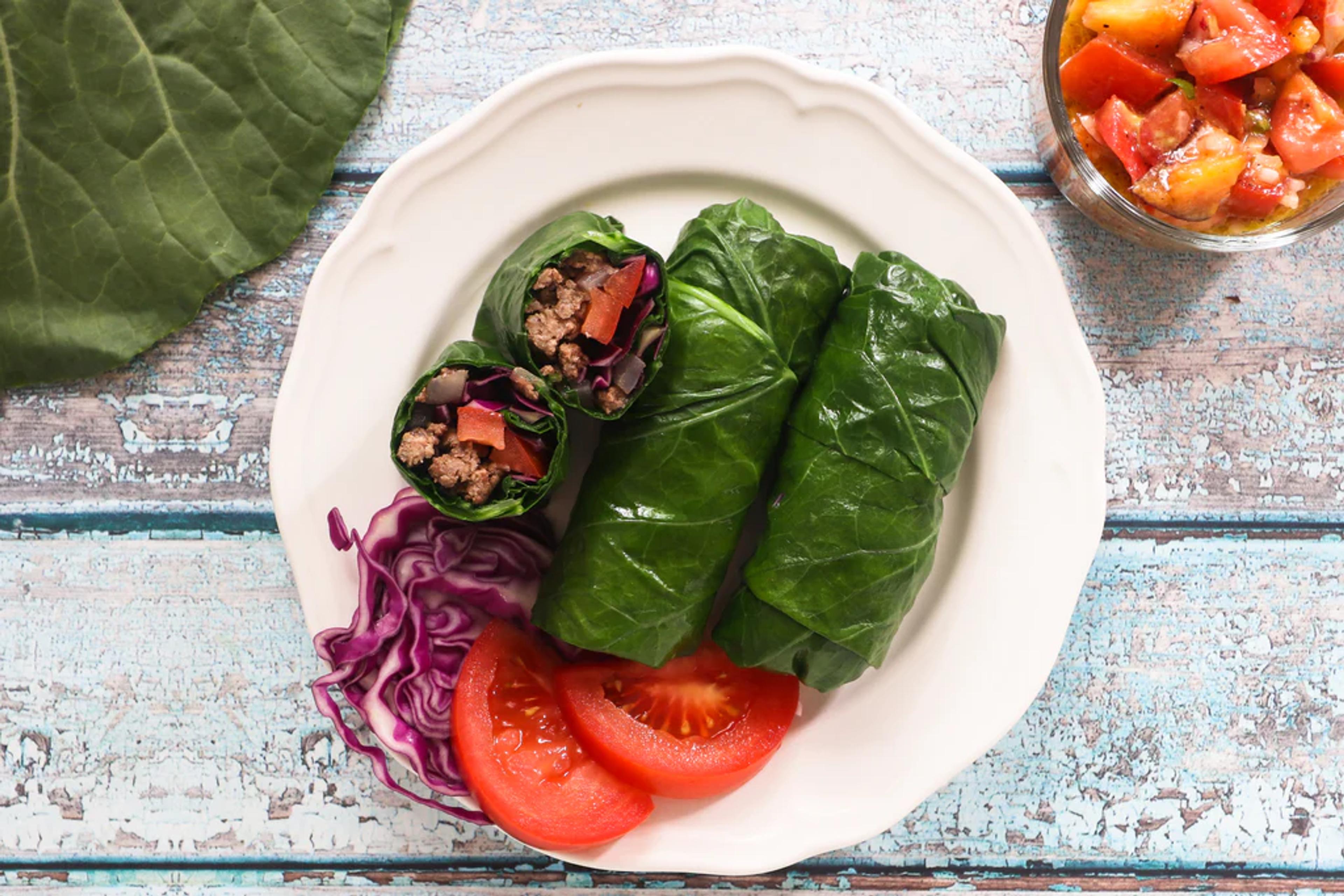 Ground Beef Collard Wraps