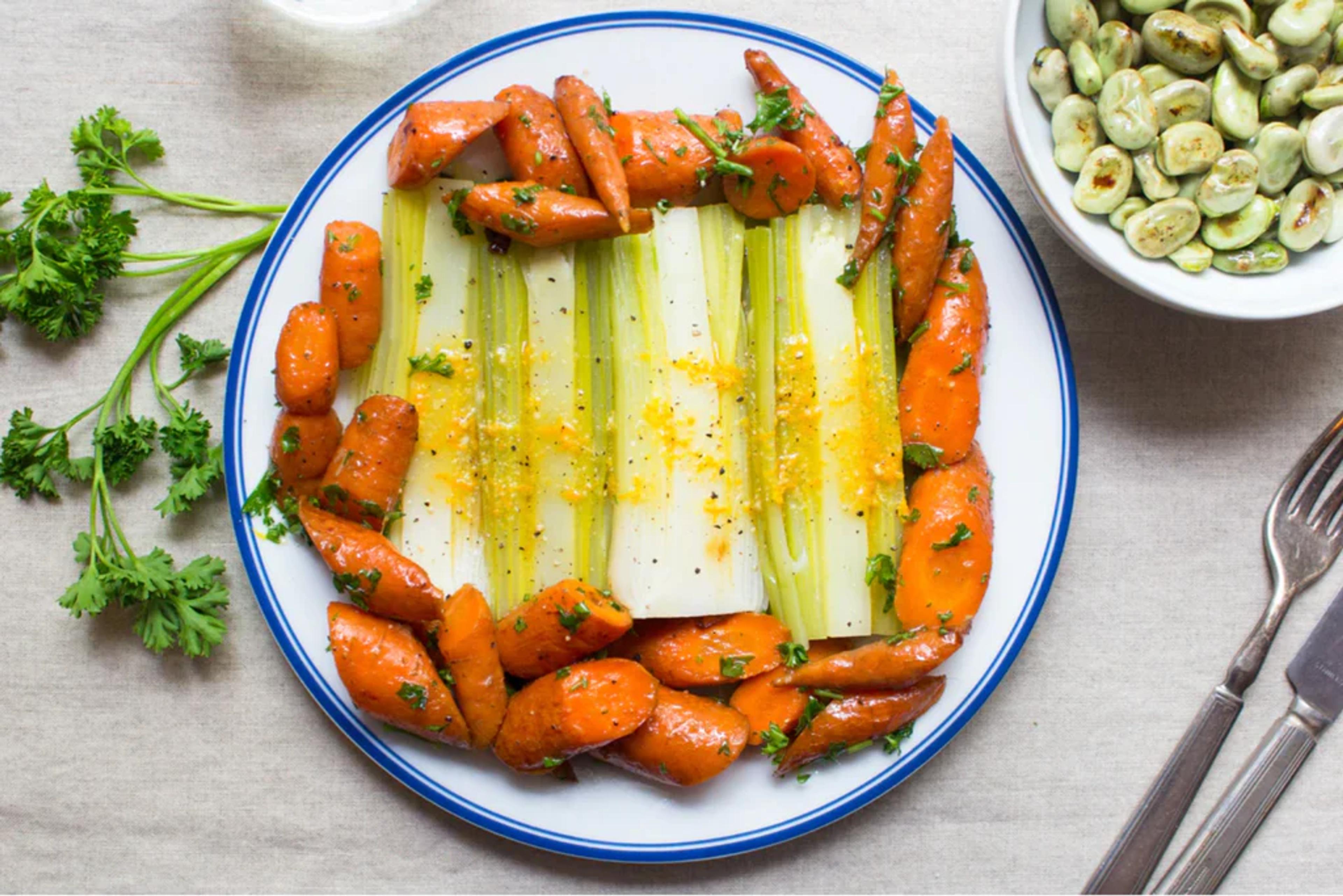 Leeks and Carrots with Citrus Vinaigrette