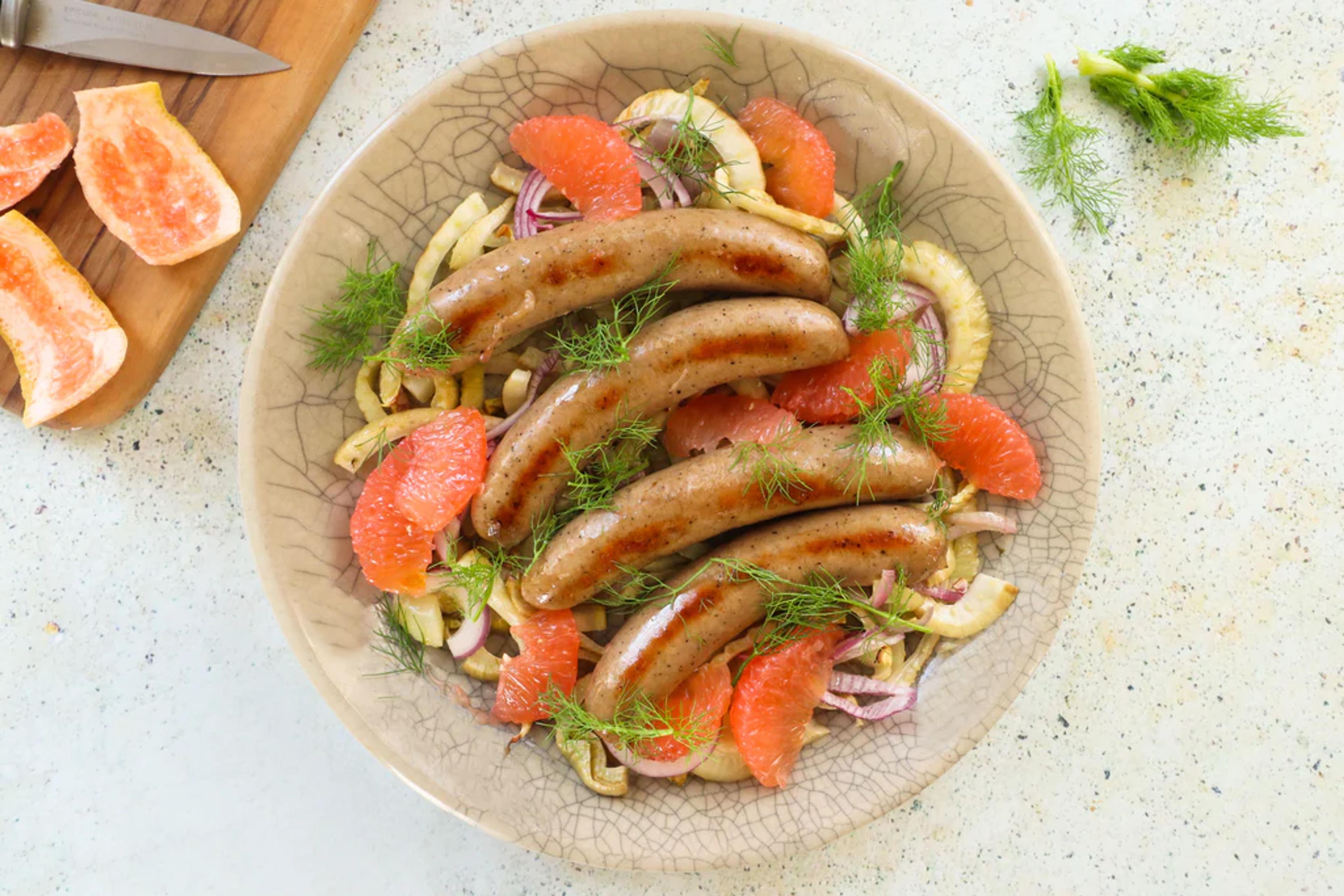 Italian Sausage with Roasted Fennel and Grapefruit