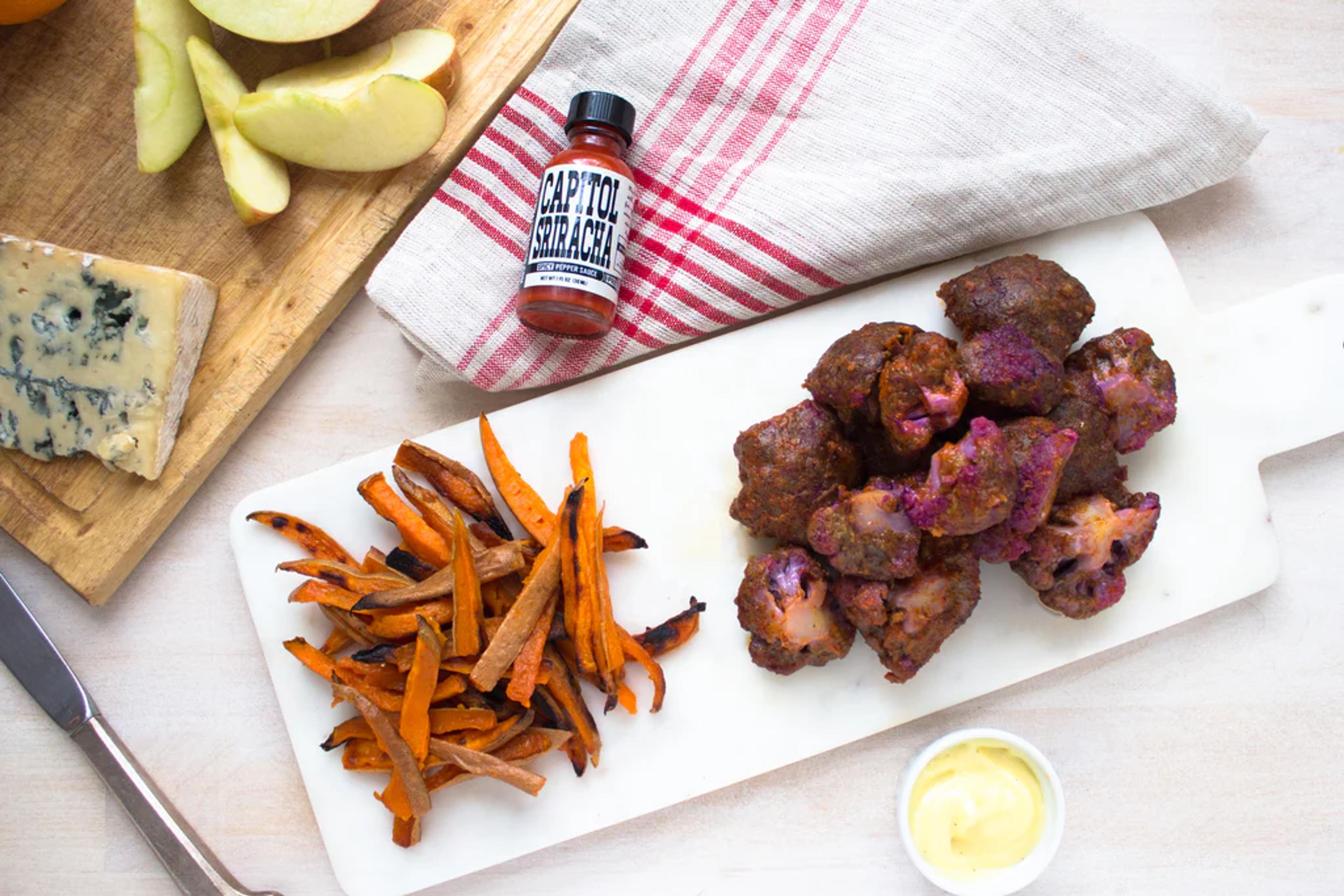 Purple Cauliflower Buffalo "Wings"
