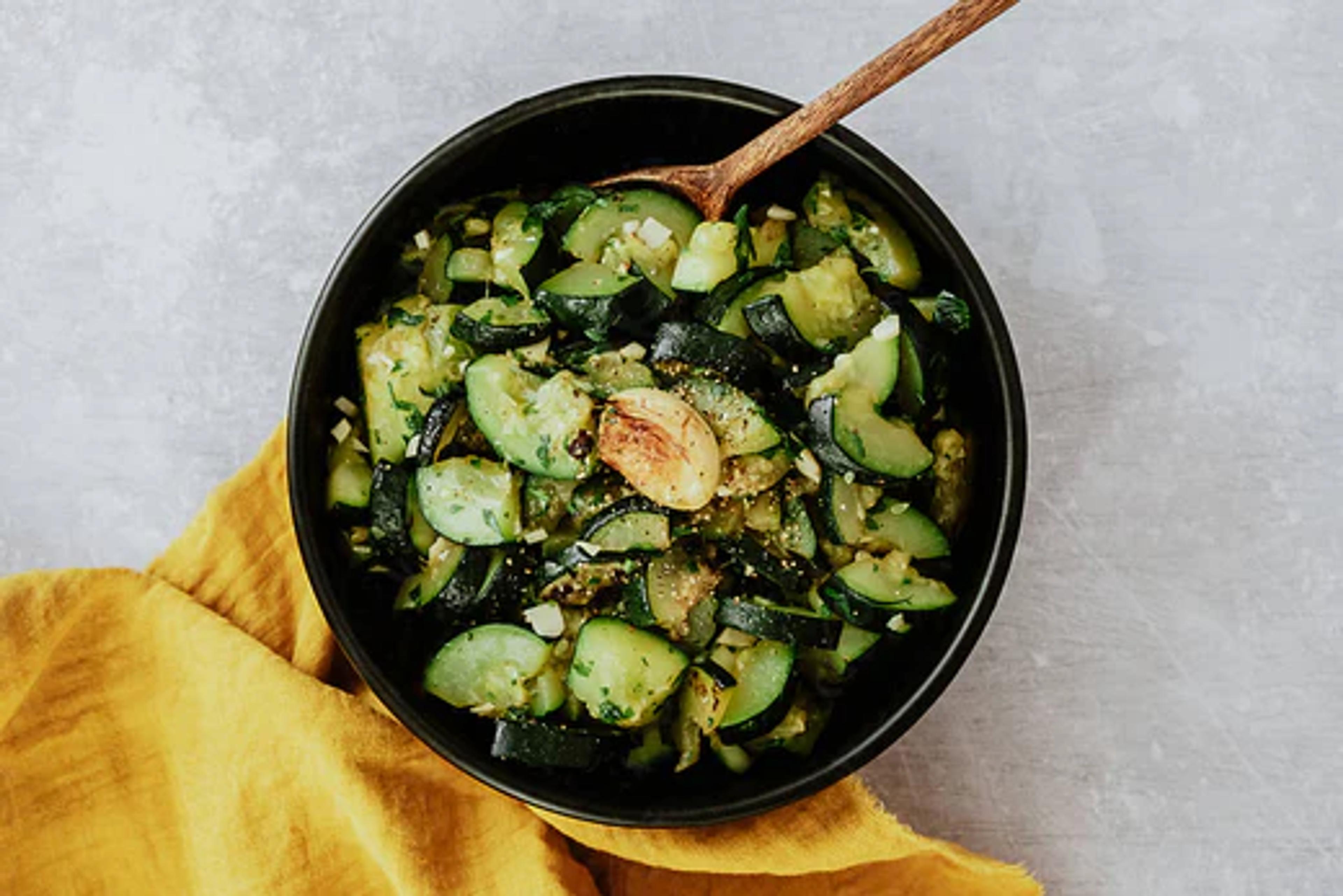 Garlic Braised Zucchini