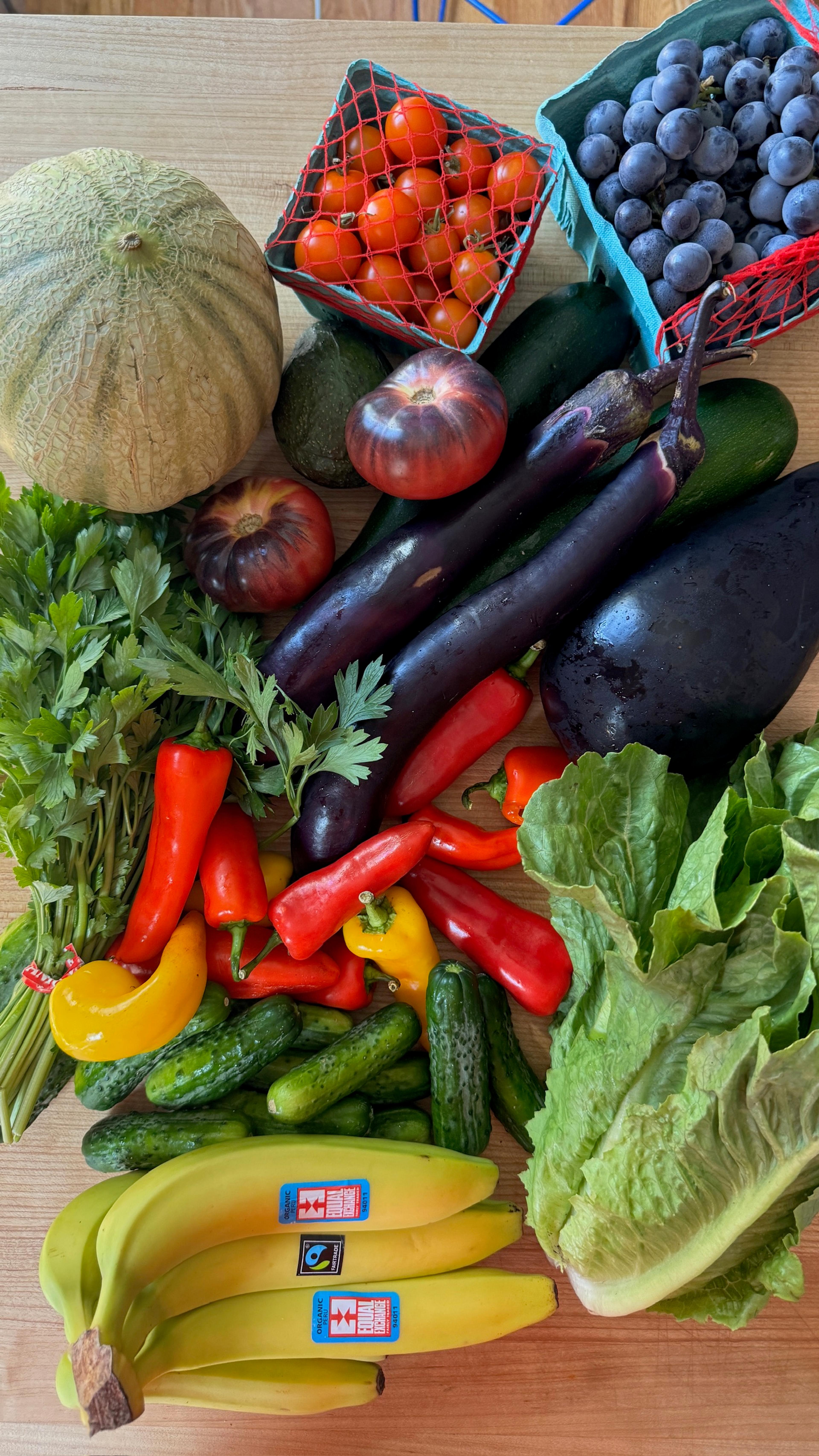 Produce on table