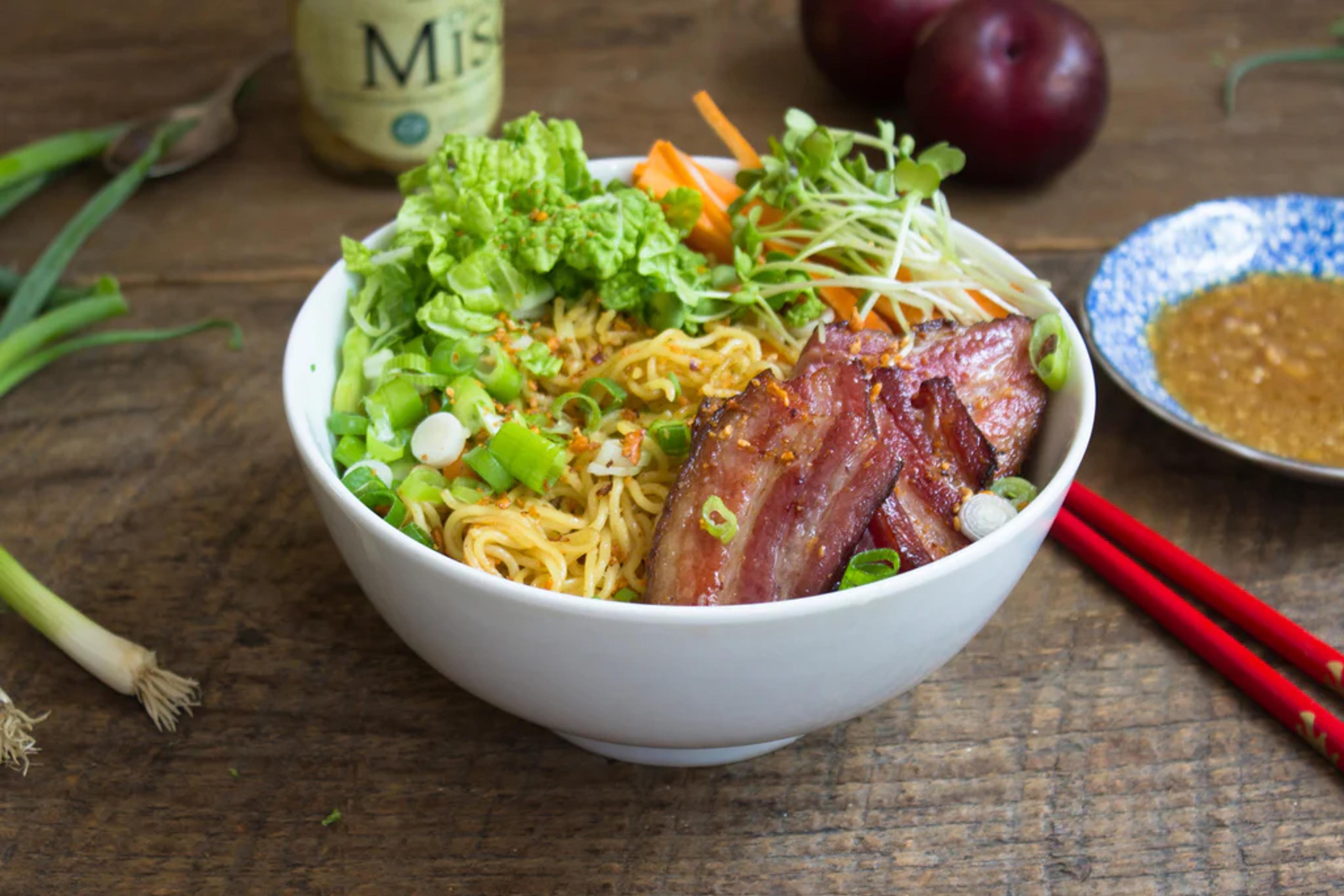 Pan Fried Miso Ramen with Pork Belly