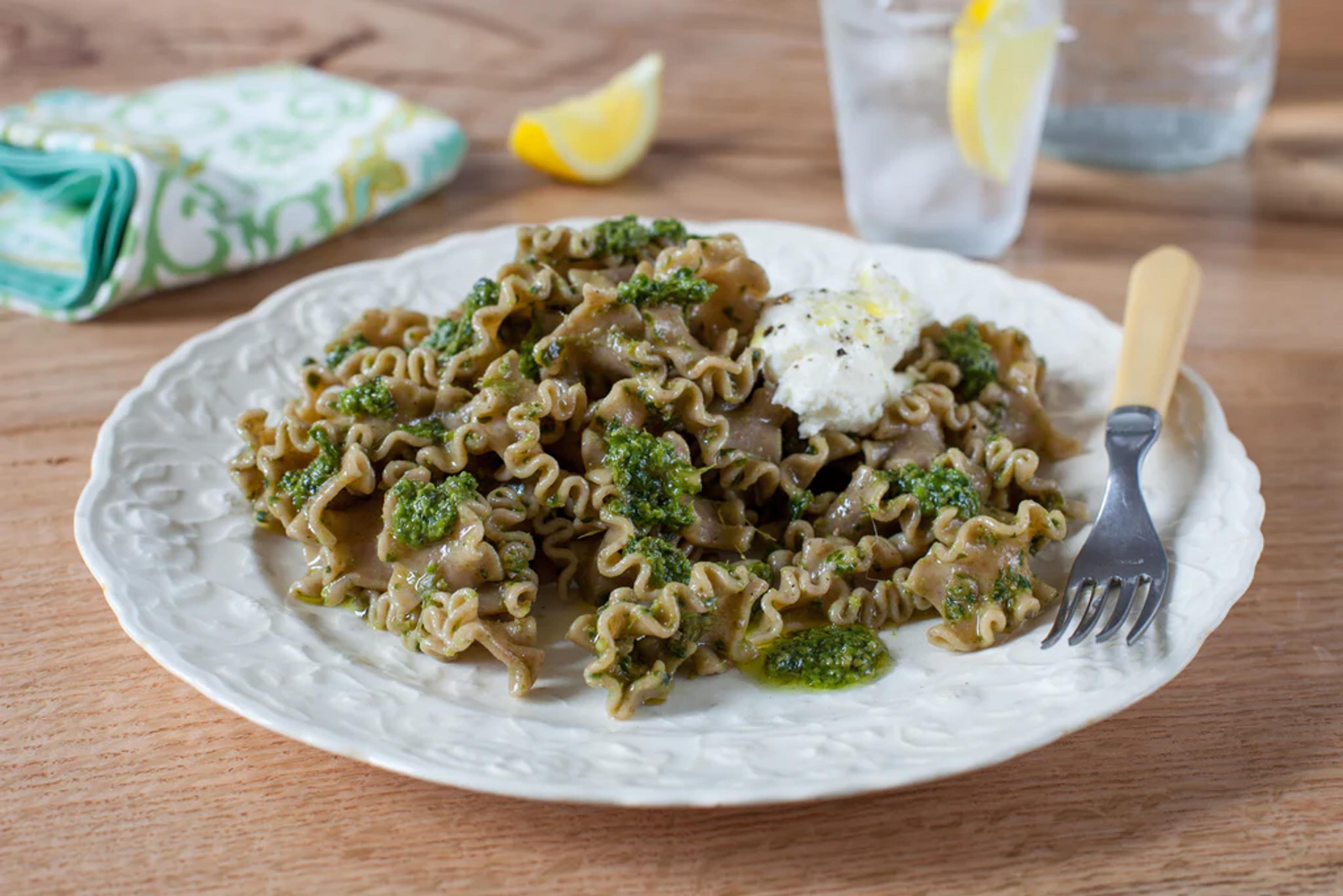 Porcini Trumpets with Kale Pesto