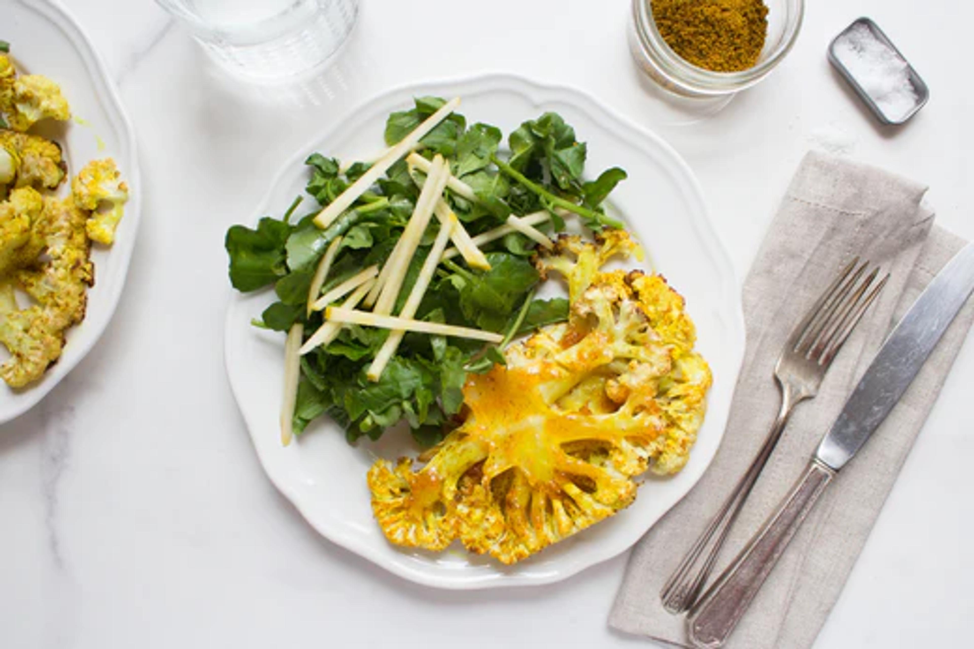 Curried Cauliflower "Steak"