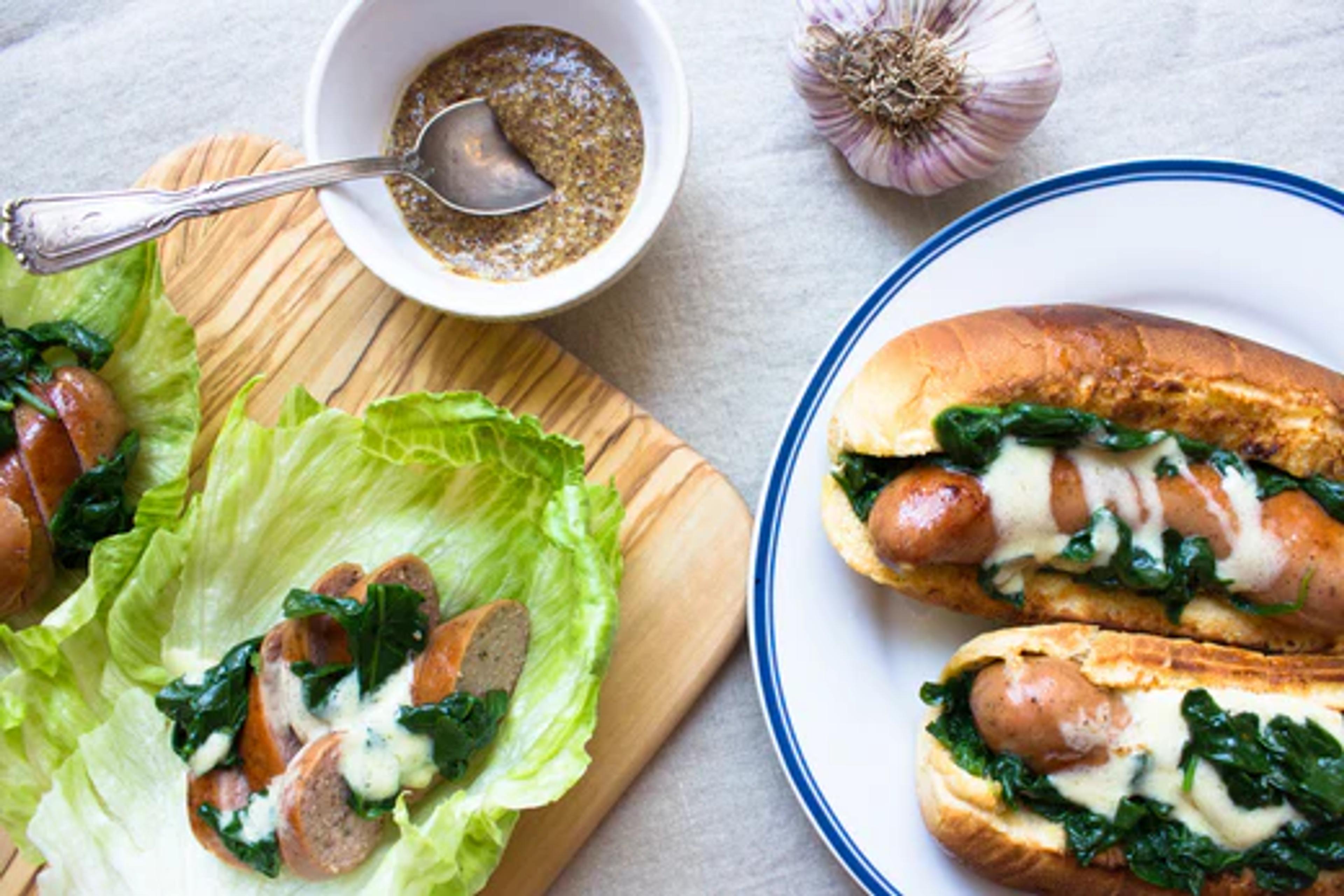 Cheese and Spinach Sausages