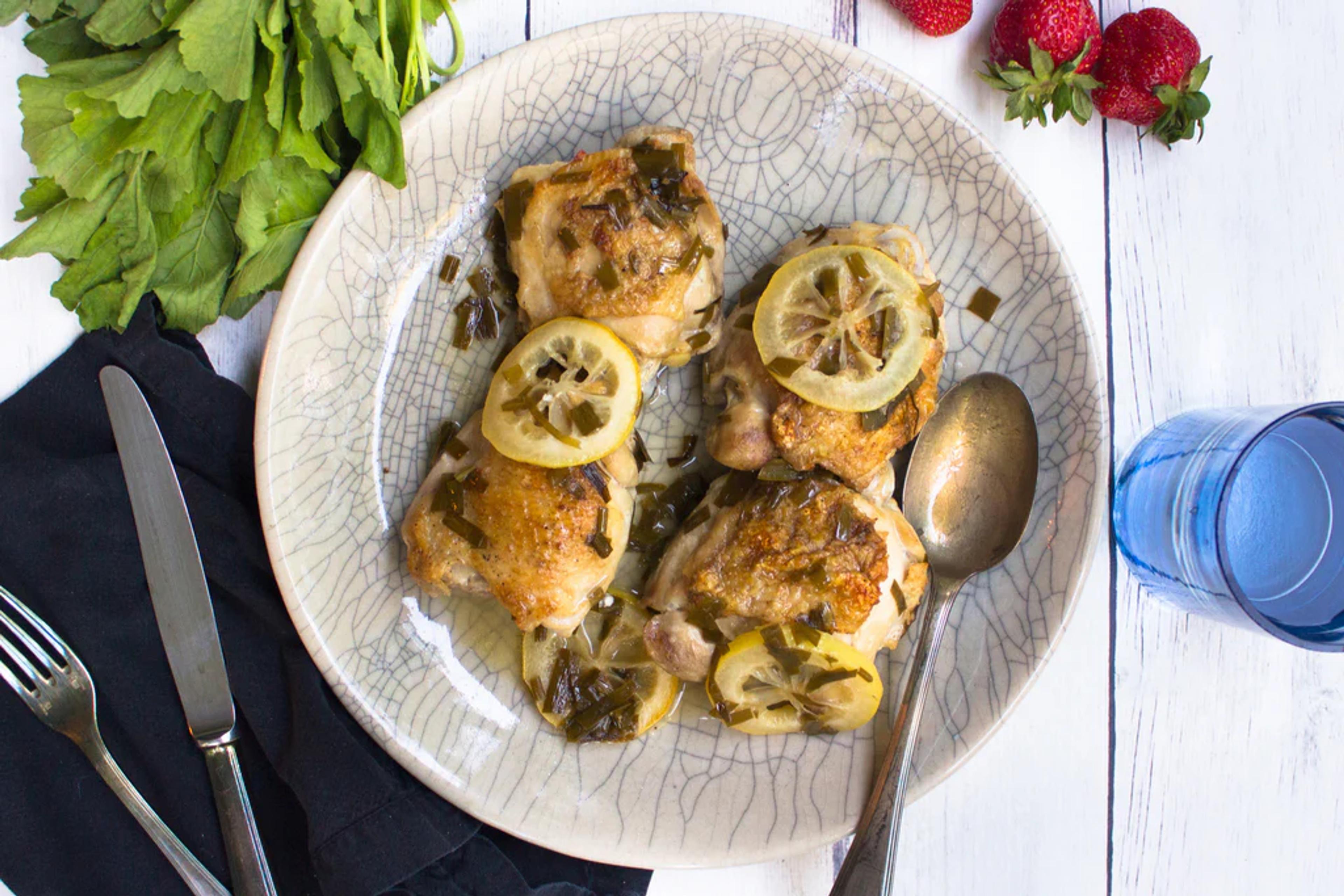 Lemon Garlic Scape Chicken