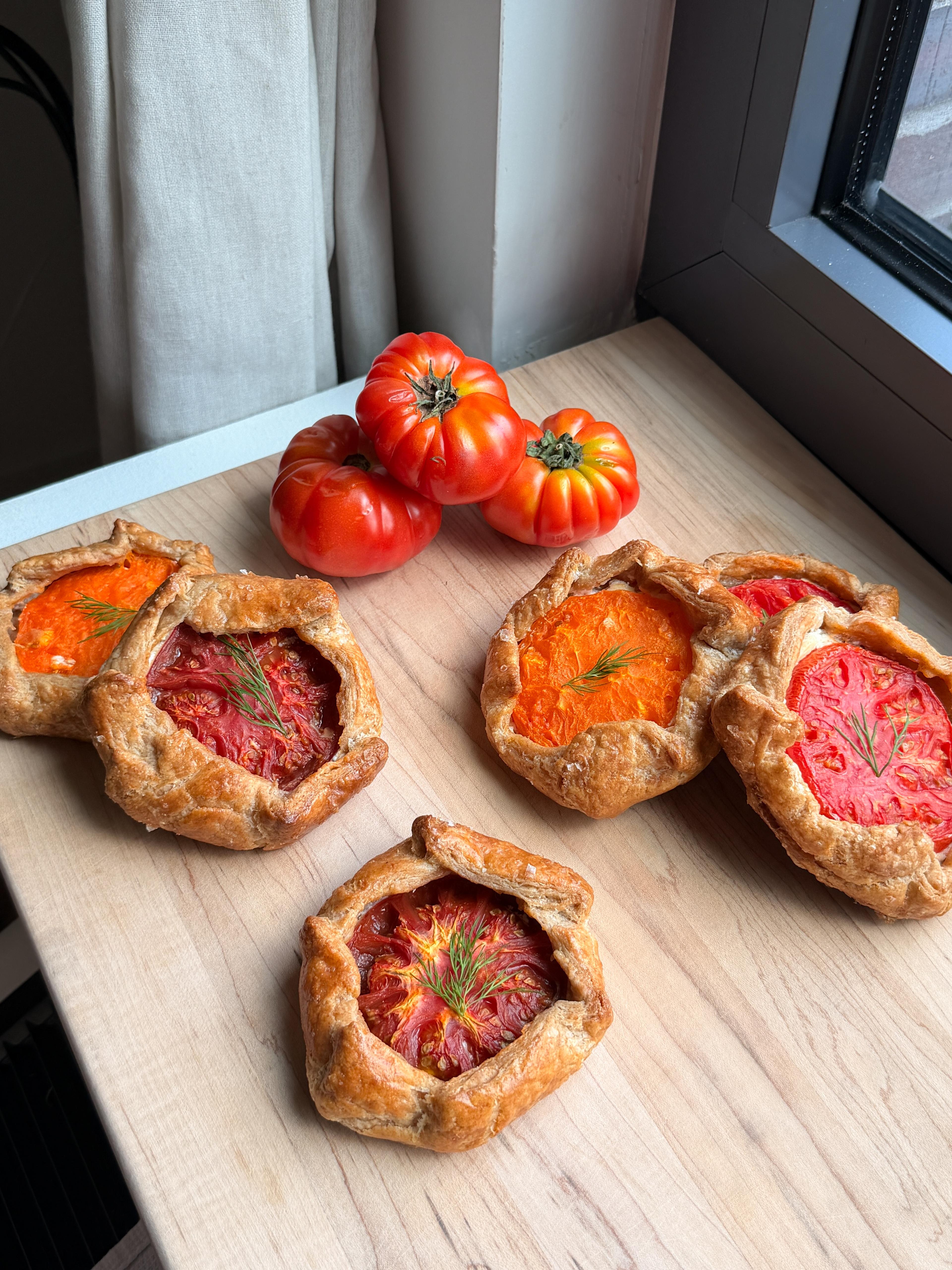 Heirloom Tomato Galettes with Goat Cheese Filling
