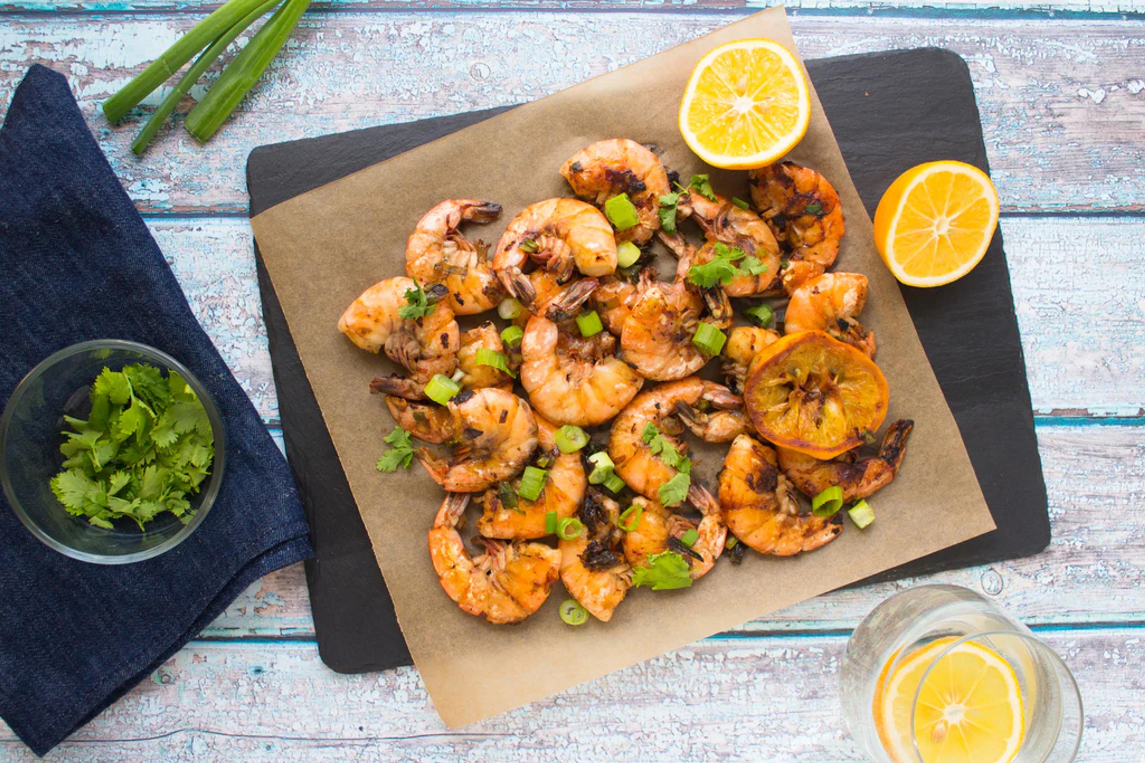Green Garlic Prawns
