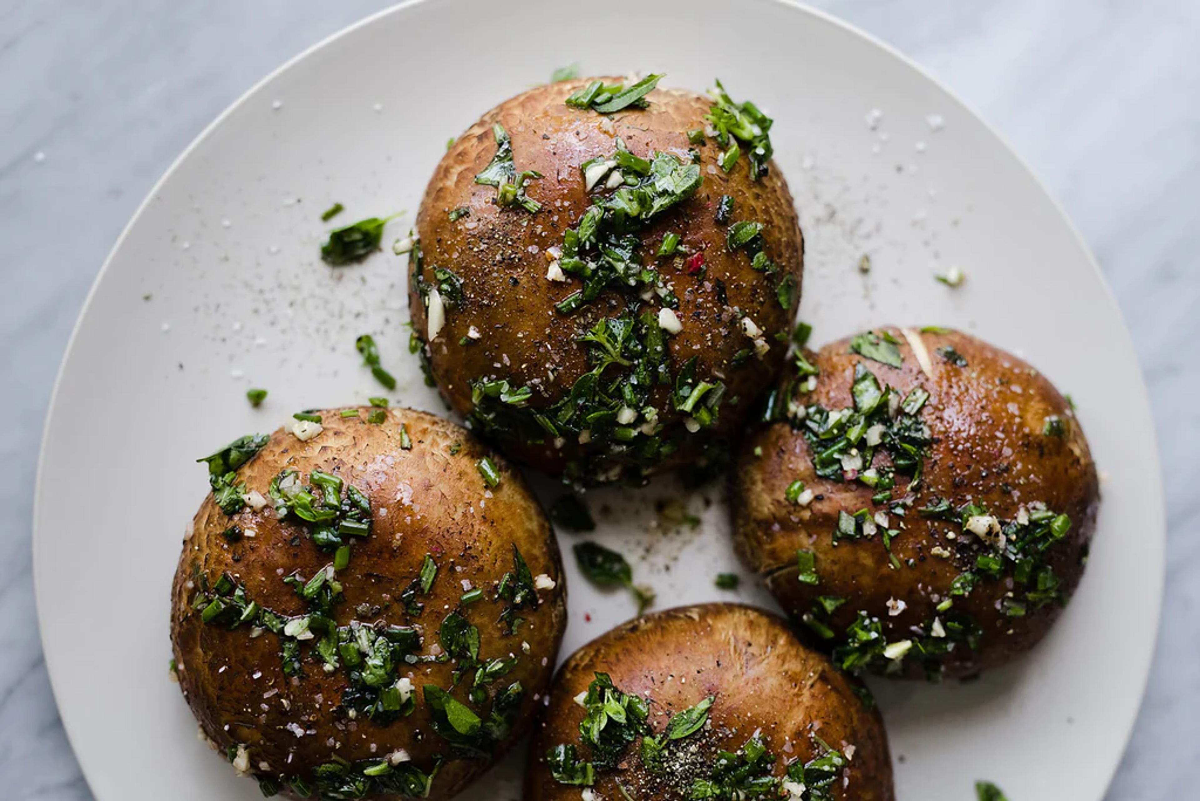 Marinated and Roasted Portobello Caps