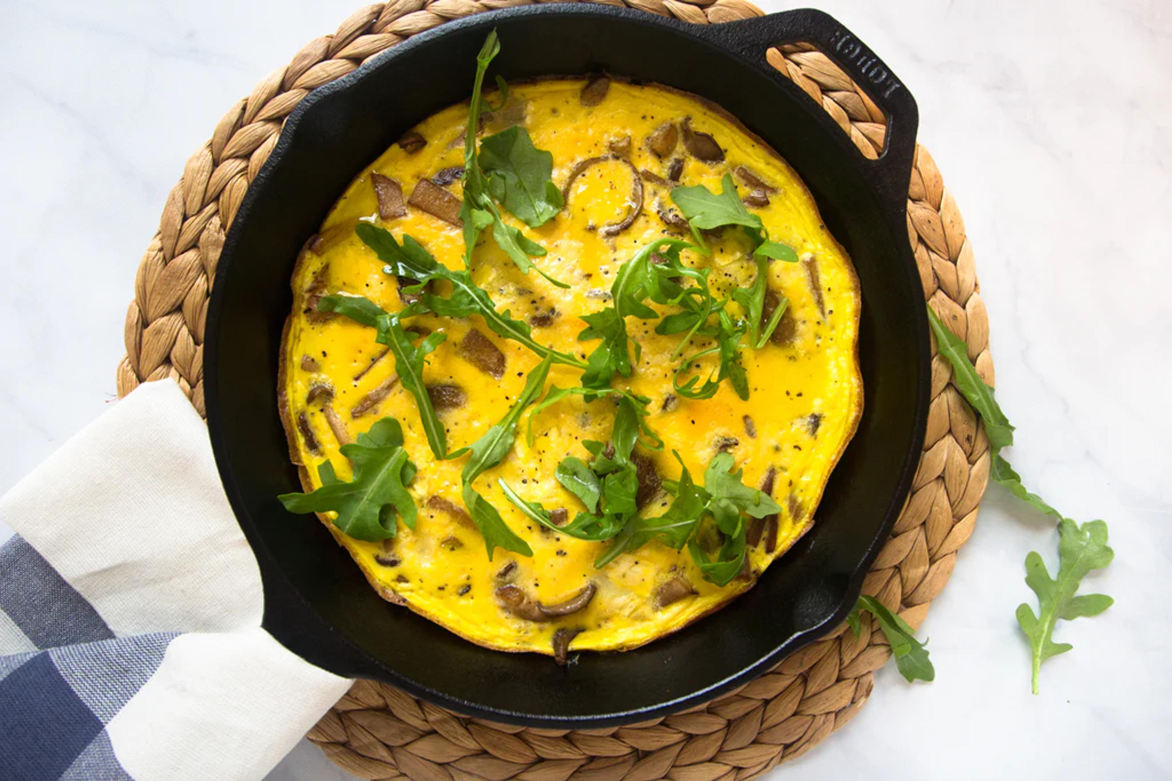 Hakurei and Trumpet Mushroom Frittata