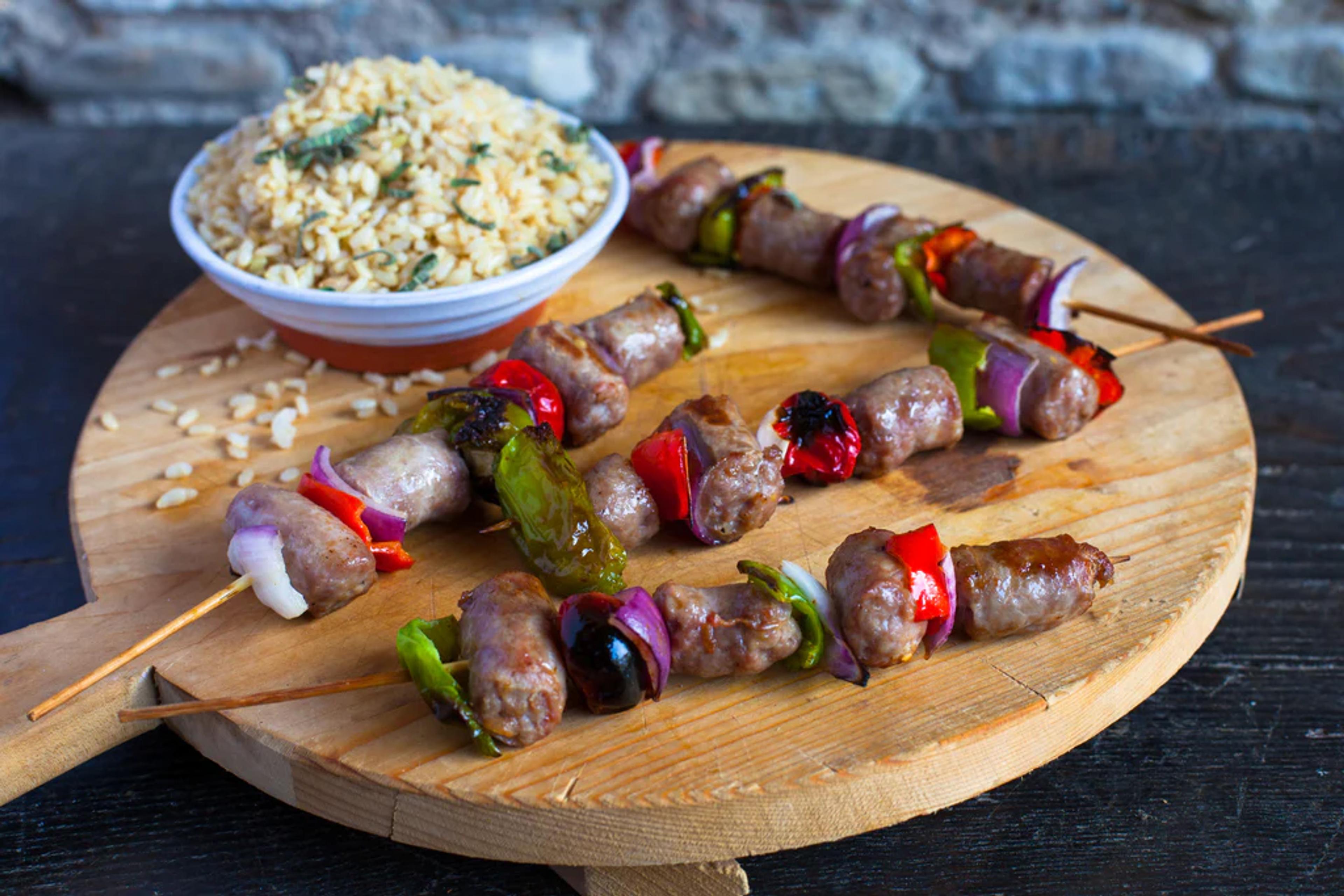 Hot Italian Sausage Kebabs