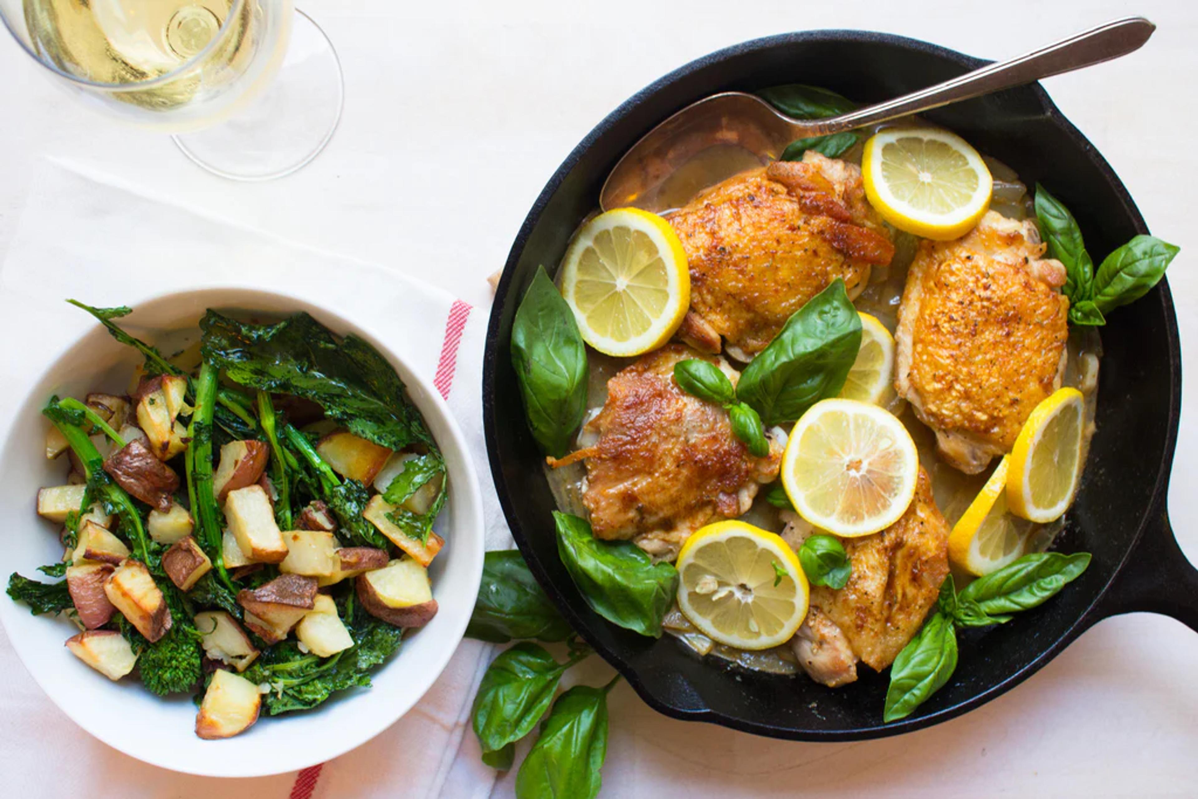 Lemon Basil Chicken Thighs