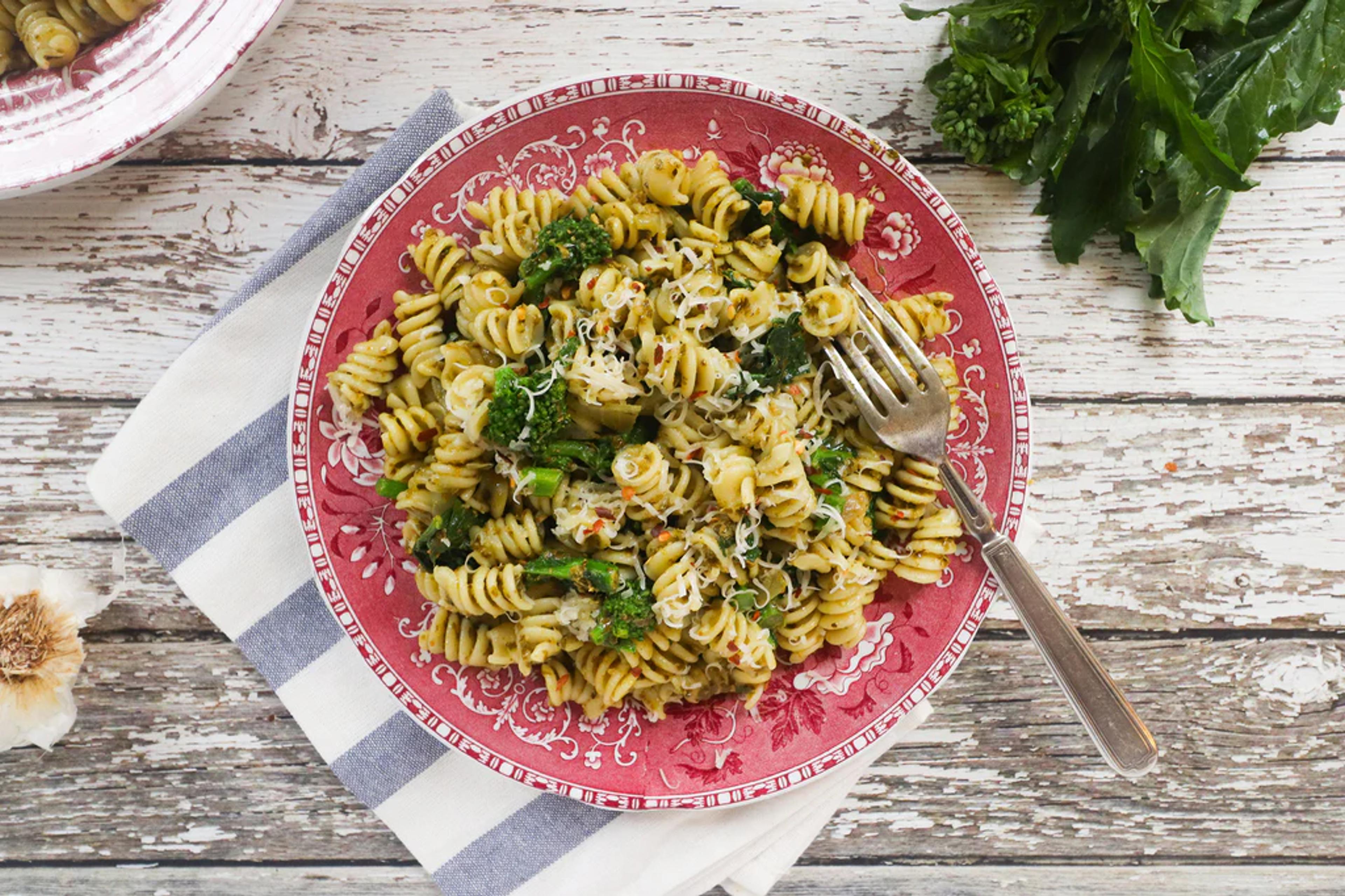 Pesto Fusilli with Broccoli Rabe