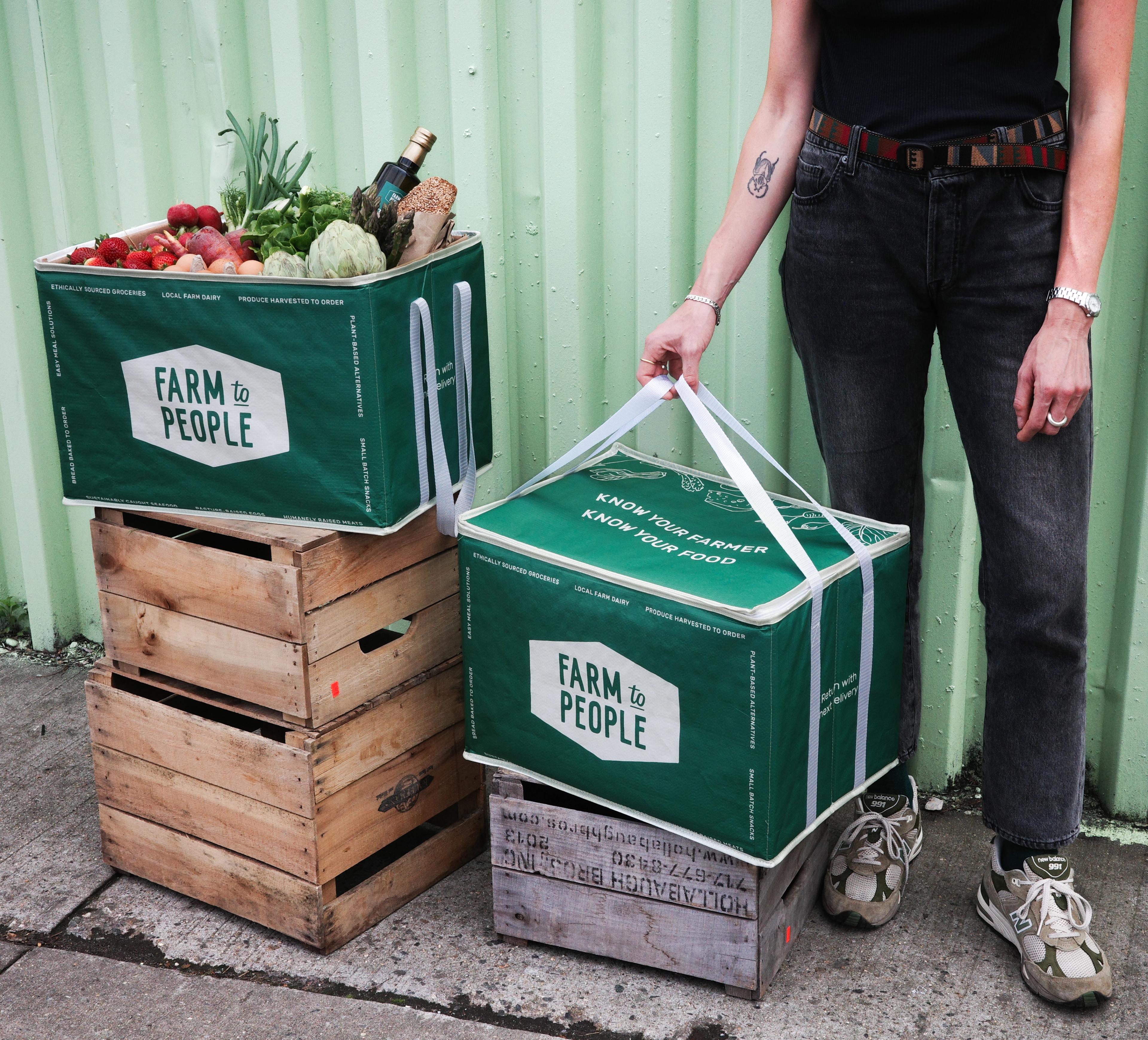 Reusable bag full of produce