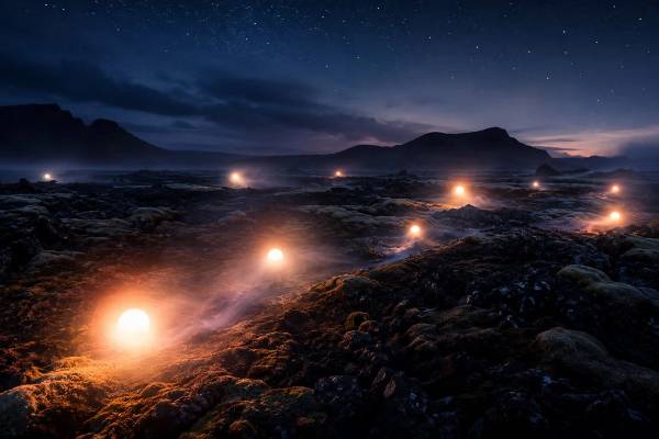 Lights in the Lava Fields