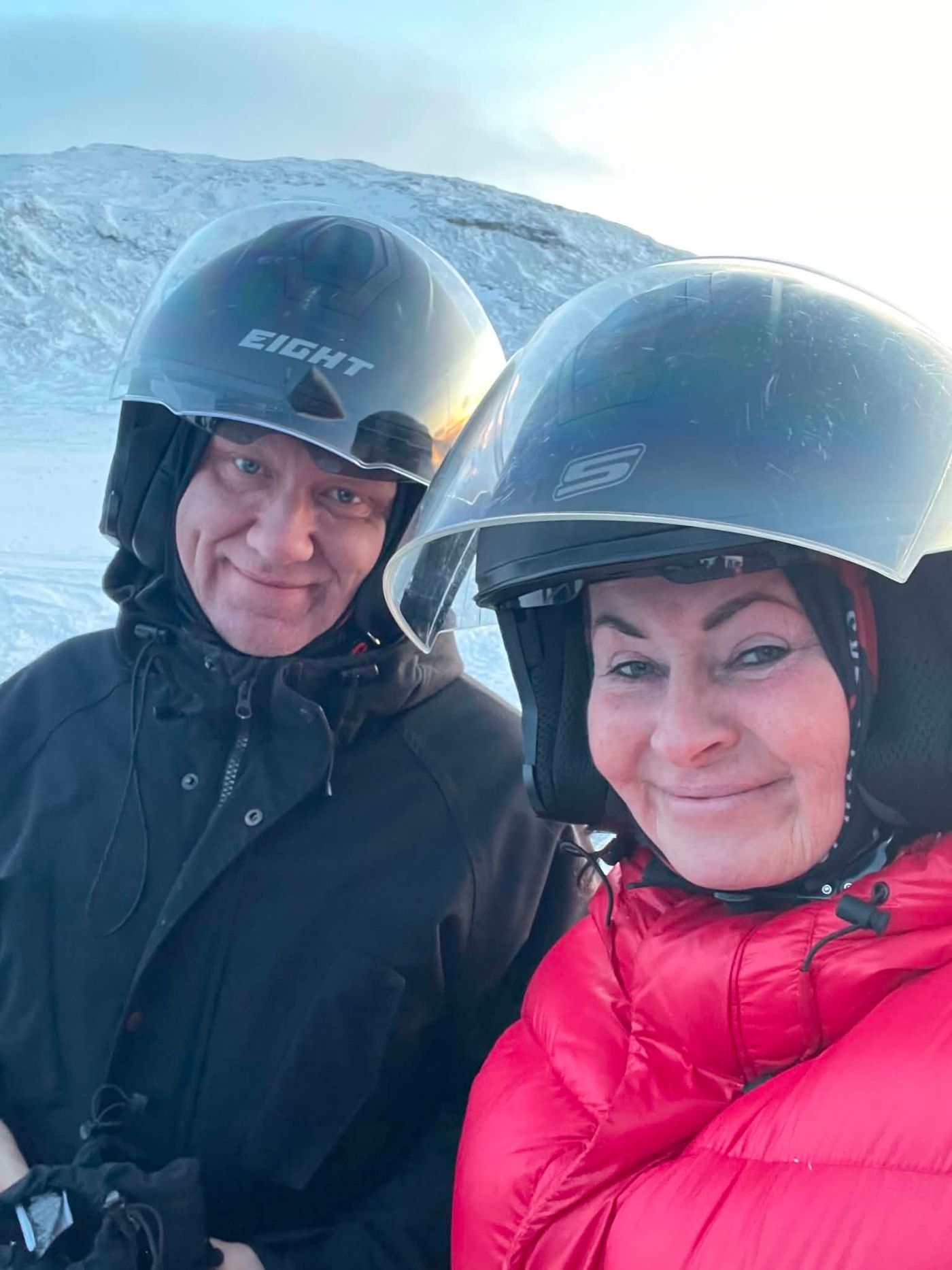 Langjökull snowmobile tour in winter conditions