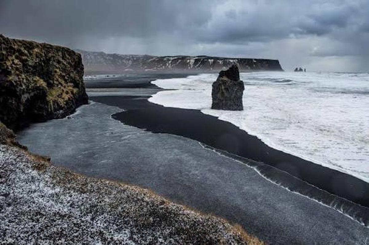 Kirkjufjara beach in south-iceland