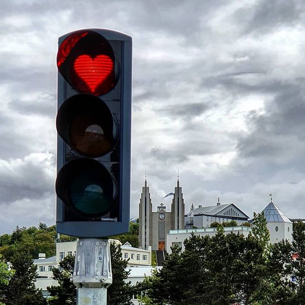 Read heart in Trafic lights
