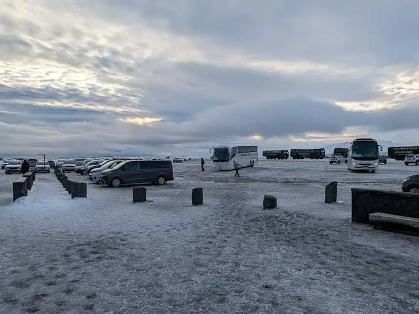 Gullfoss waterfall before the snowmobile tour to Langjökull