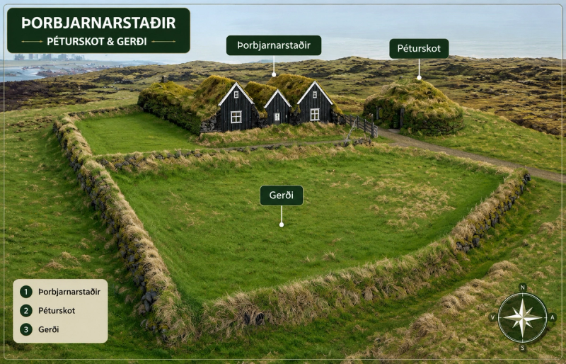 Þorbjarnarstaðir, Péturskot og Gerði