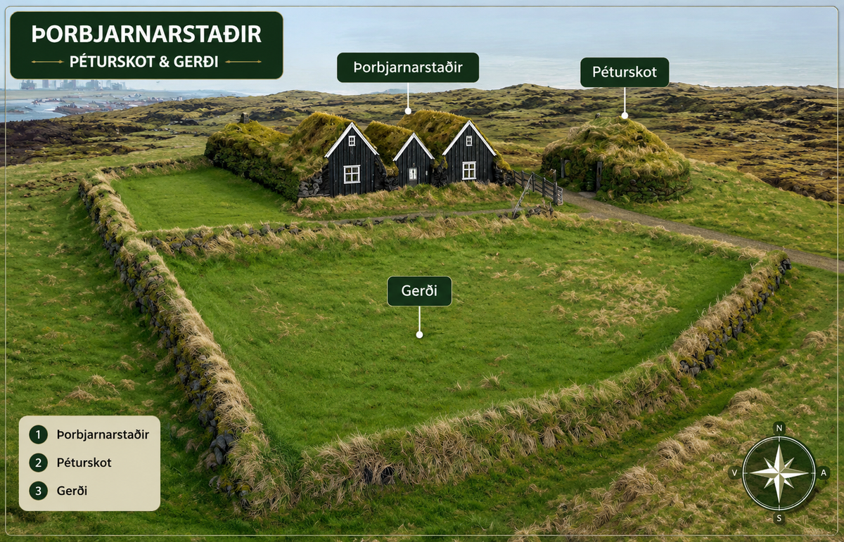 Þorbjarnarstaðir, Péturskot og Gerði