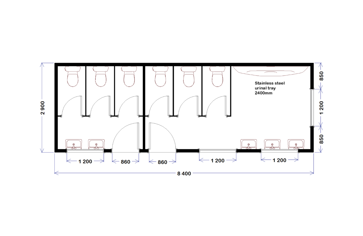 Ablution Block - 8.4m x 2.9m 