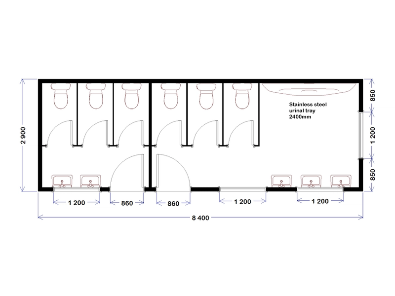Ablution Block - 8.4m x 2.9m