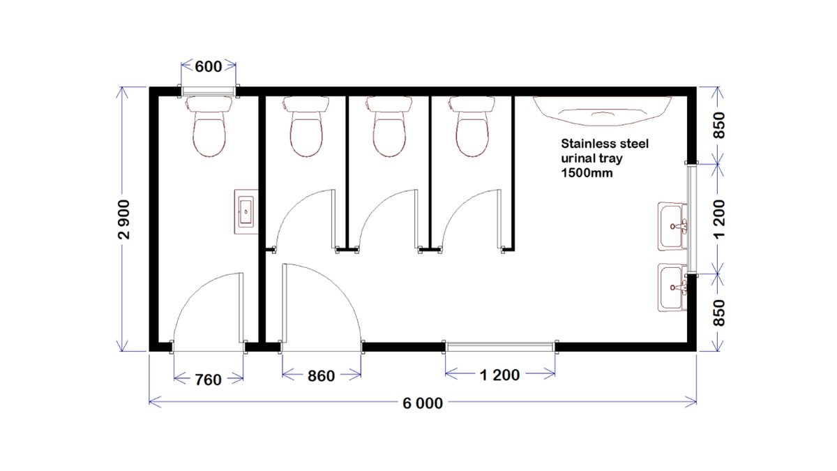 Ablution Block - 6.0m x 2.9m
