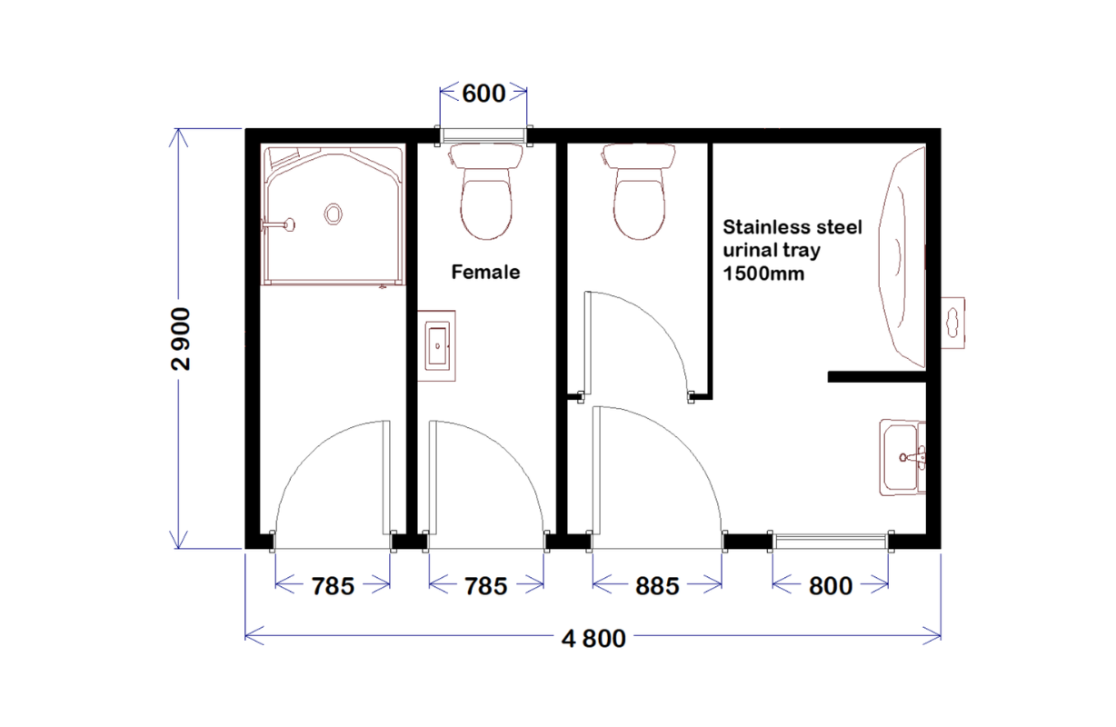 Ablution Block - 4.8m x 2.9m
