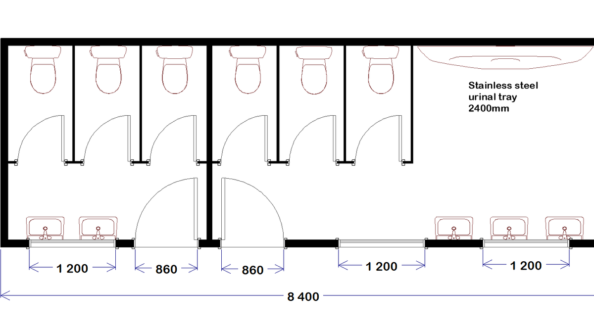 Ablution Block - 8.4m x 2.9m