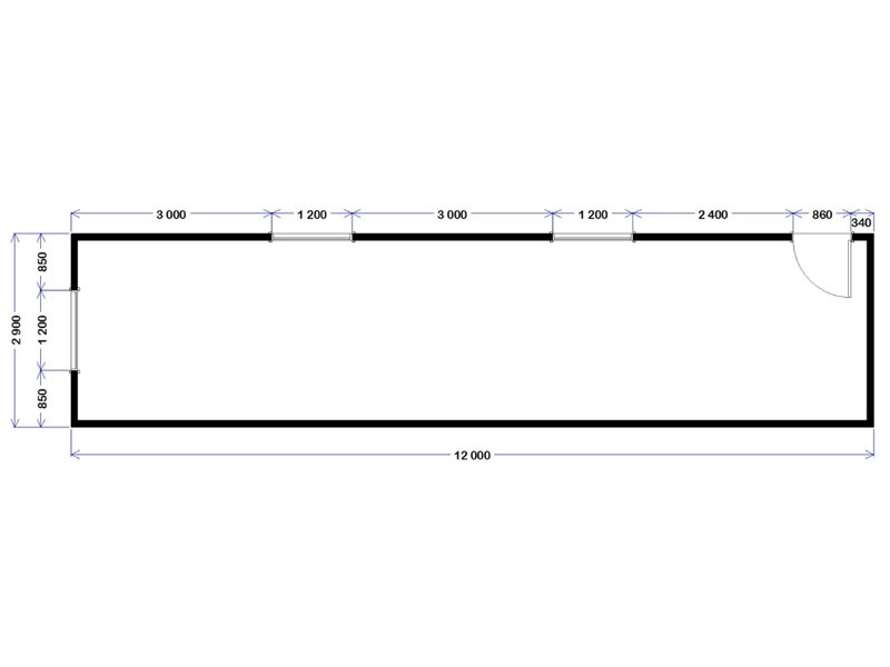 Site Office - 12.0m x 2.9m