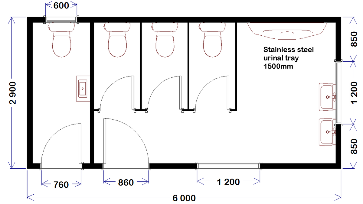 Ablution Block - 6.0m x 2.9m