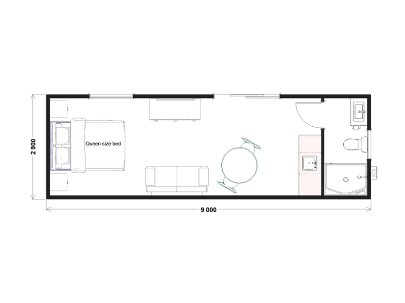 Studio - 9.0m x 2.9m
