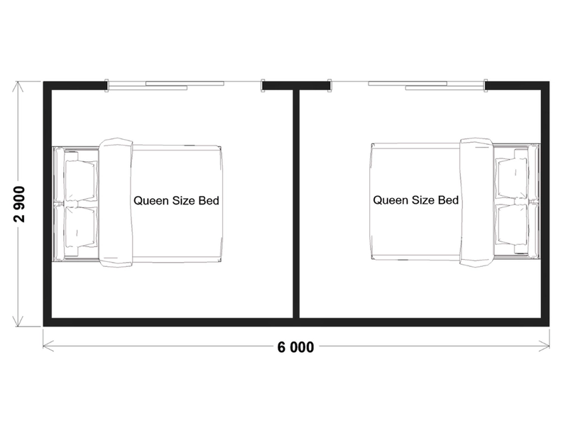 Sleepout - 6.0m x 2.9m (Two Room)