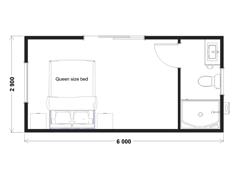 Sleepout - 6.0m x 2.9m with Bathroom