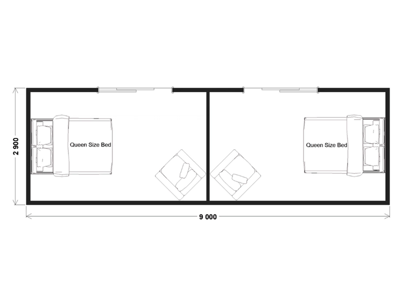 Sleepout - 9.0m x 2.9m (Two Room)
